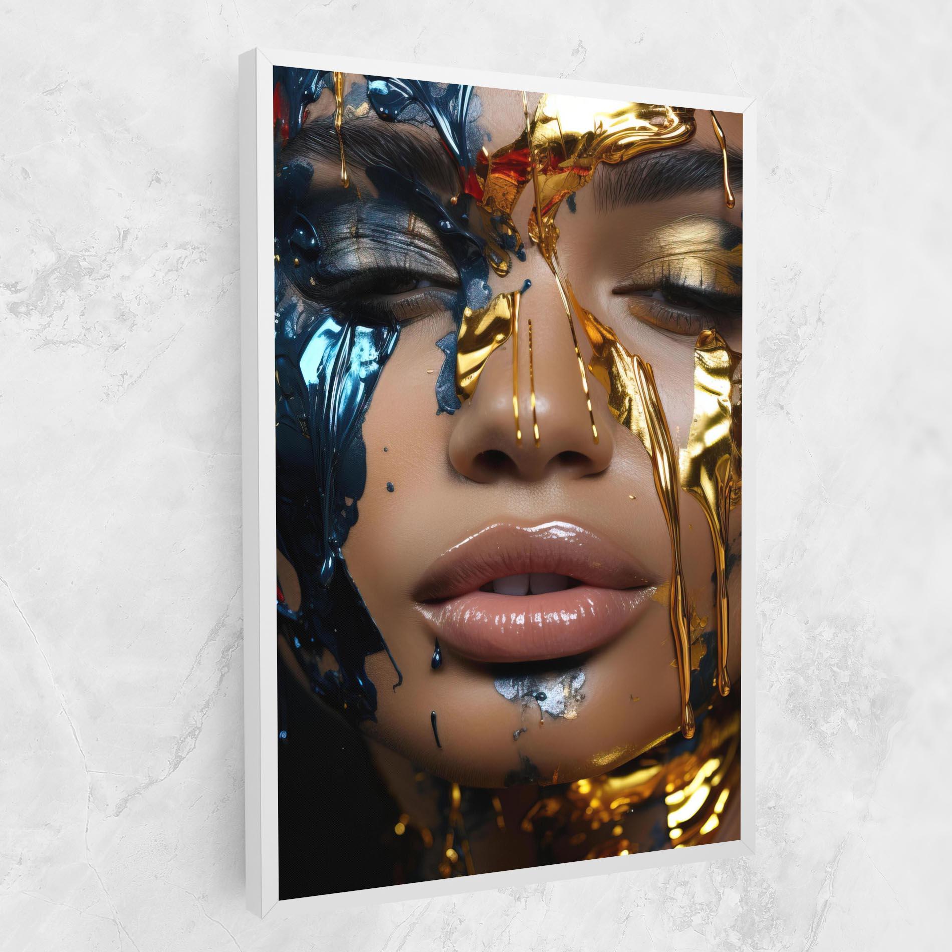 Tablou Canvas Blue Gold Paint Face mockup 1