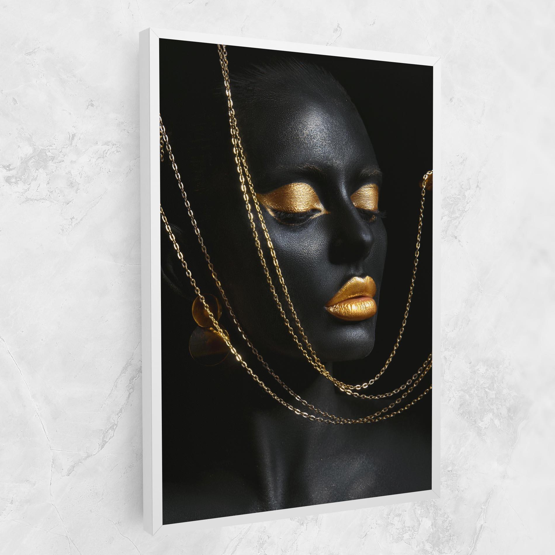 Tablou Canvas Chain Gold Lips mockup 1