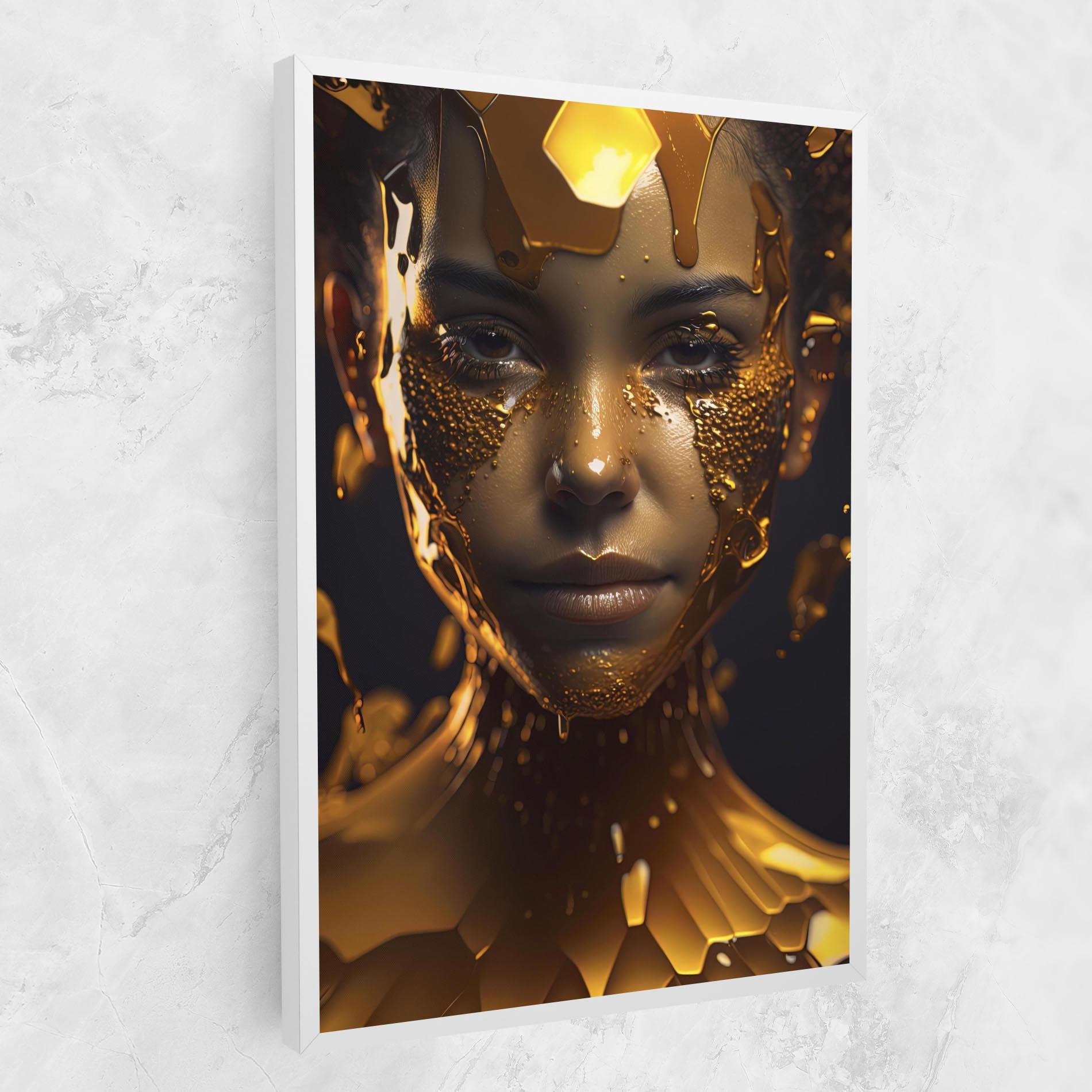 Tablou Canvas Gold Honeycomb Girl mockup 1