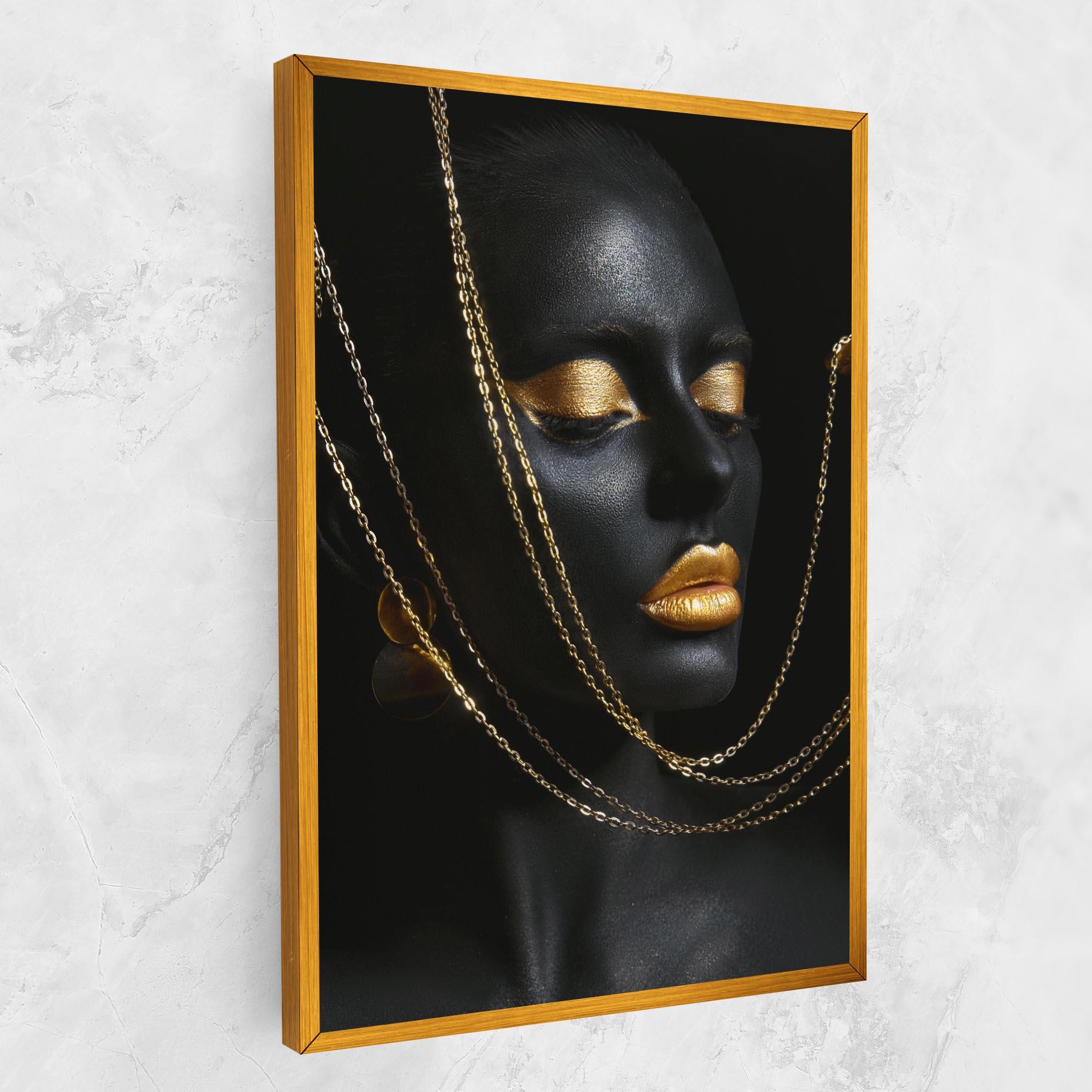 Tablou Canvas Chain Gold Lips mockup 1