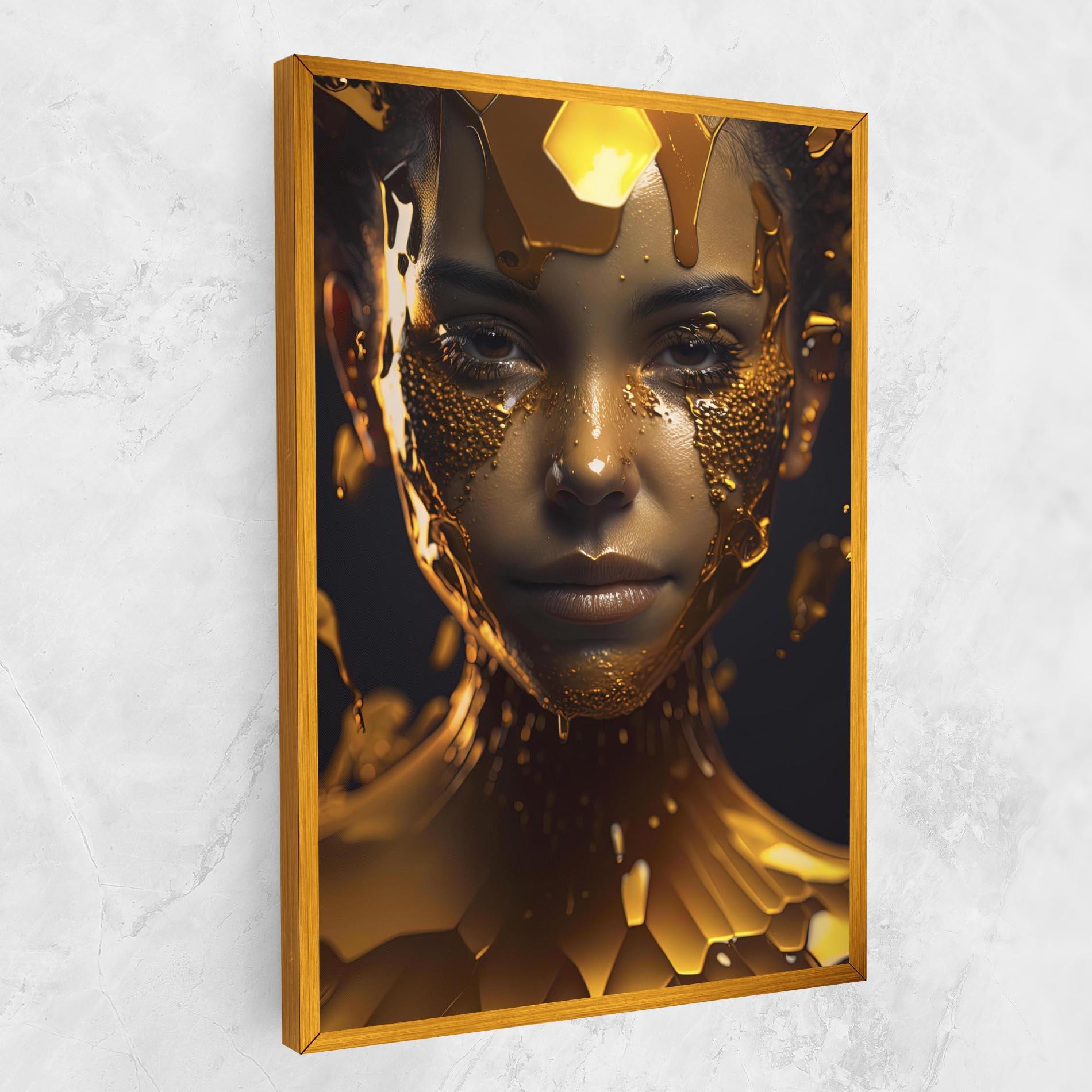 Tablou Canvas Gold Honeycomb Girl mockup 1