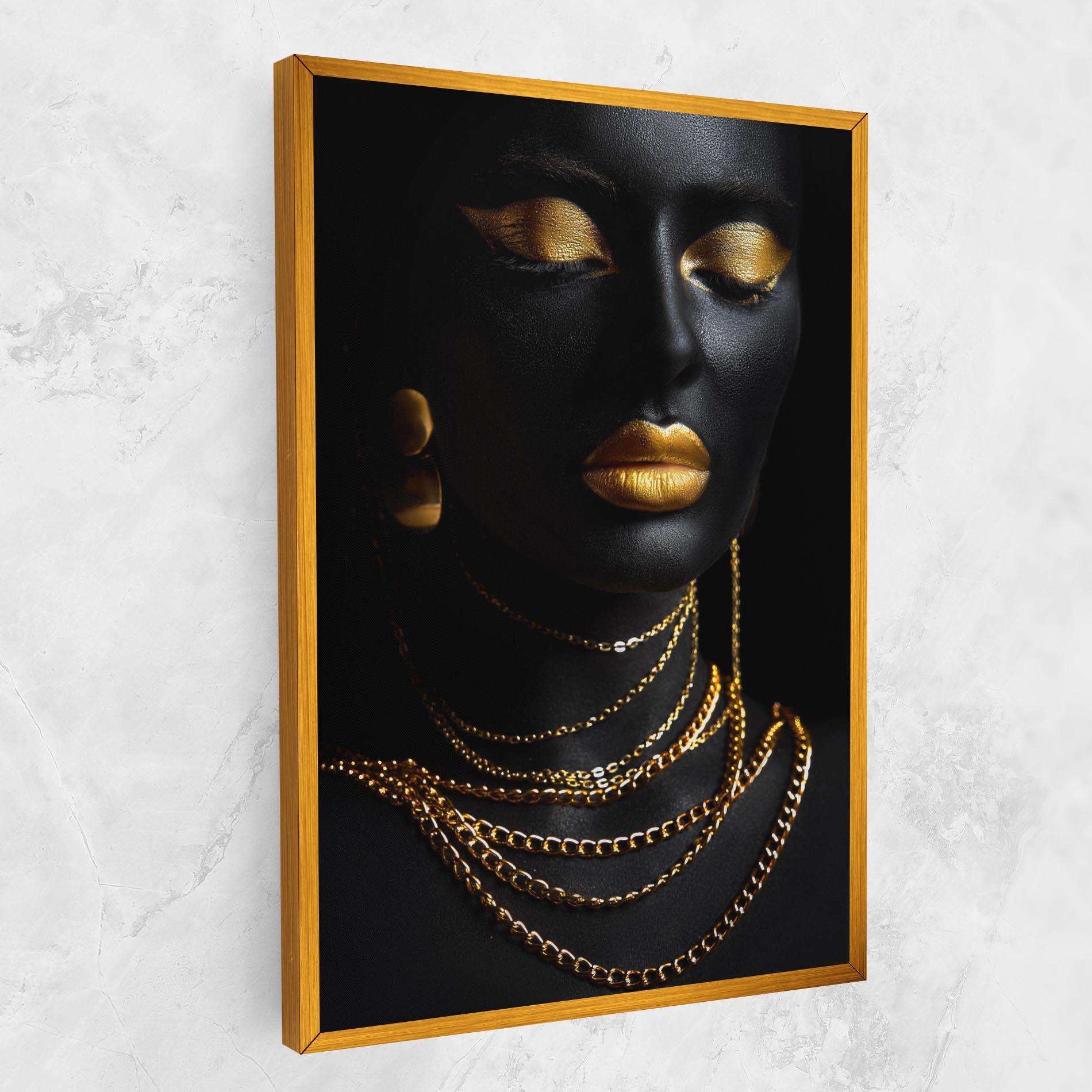 Tablou Canvas Gold Makeup Lips mockup 1