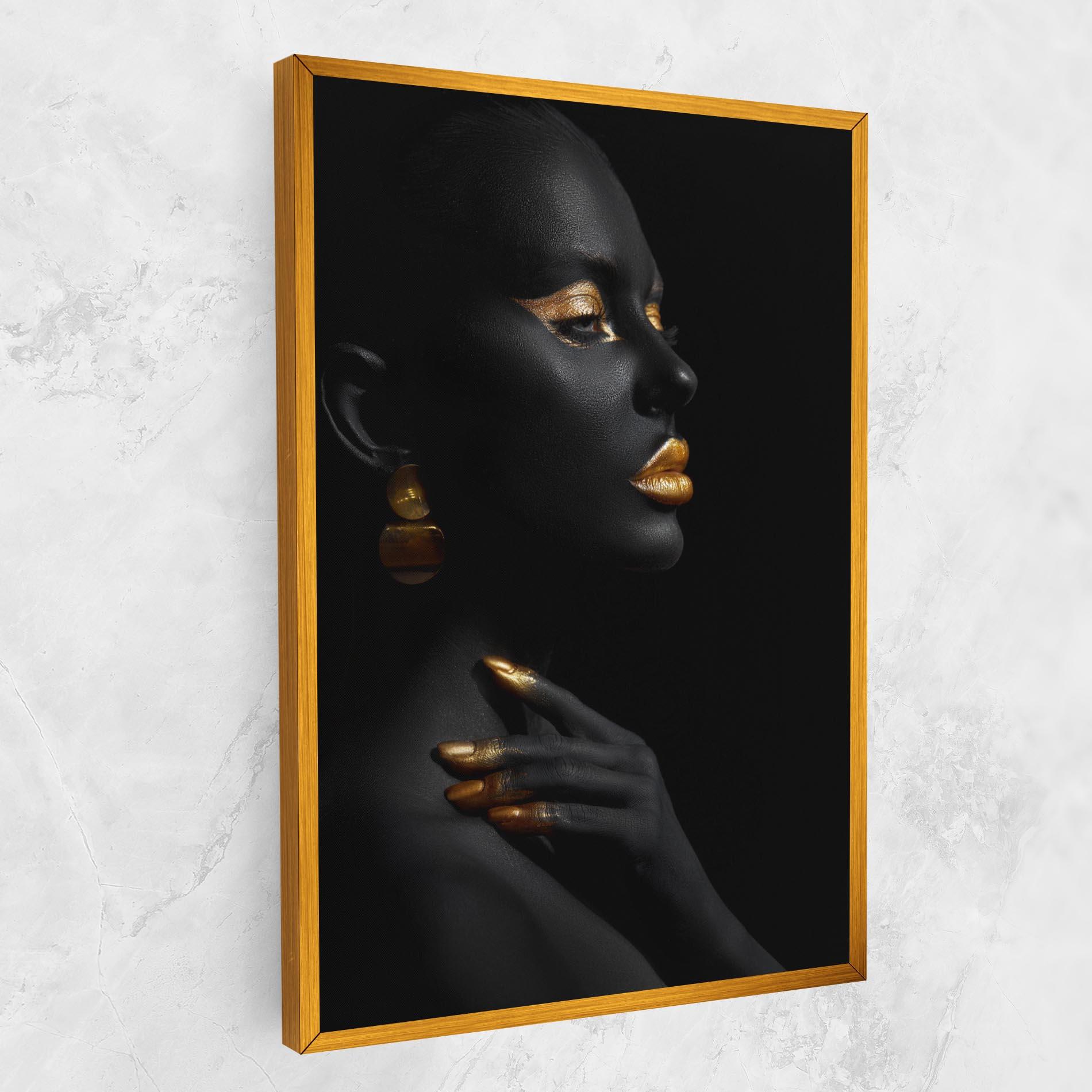 Tablou Canvas Lips Gold Eyelids mockup 1