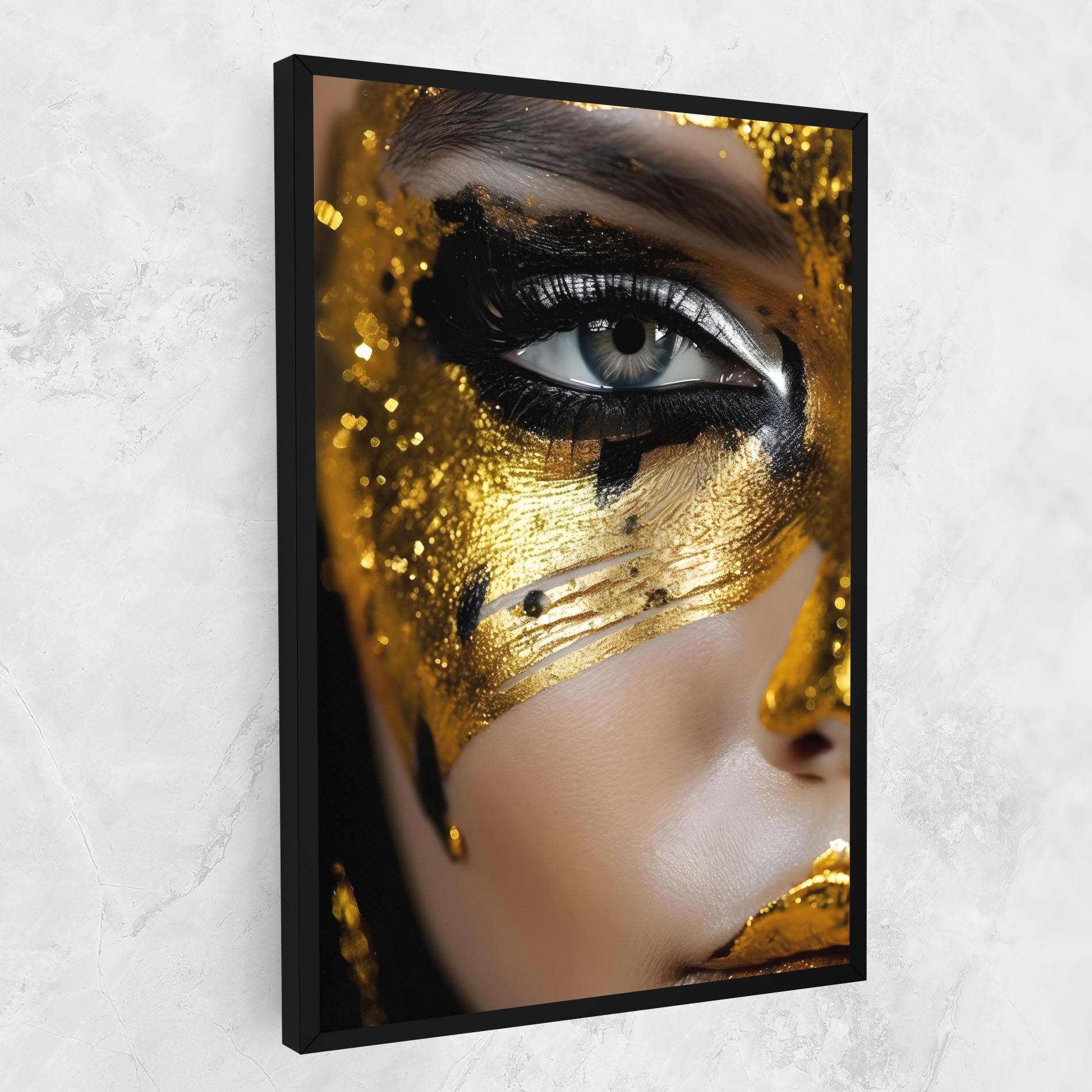 Tablou Canvas Black Gold Eyeliner mockup 1