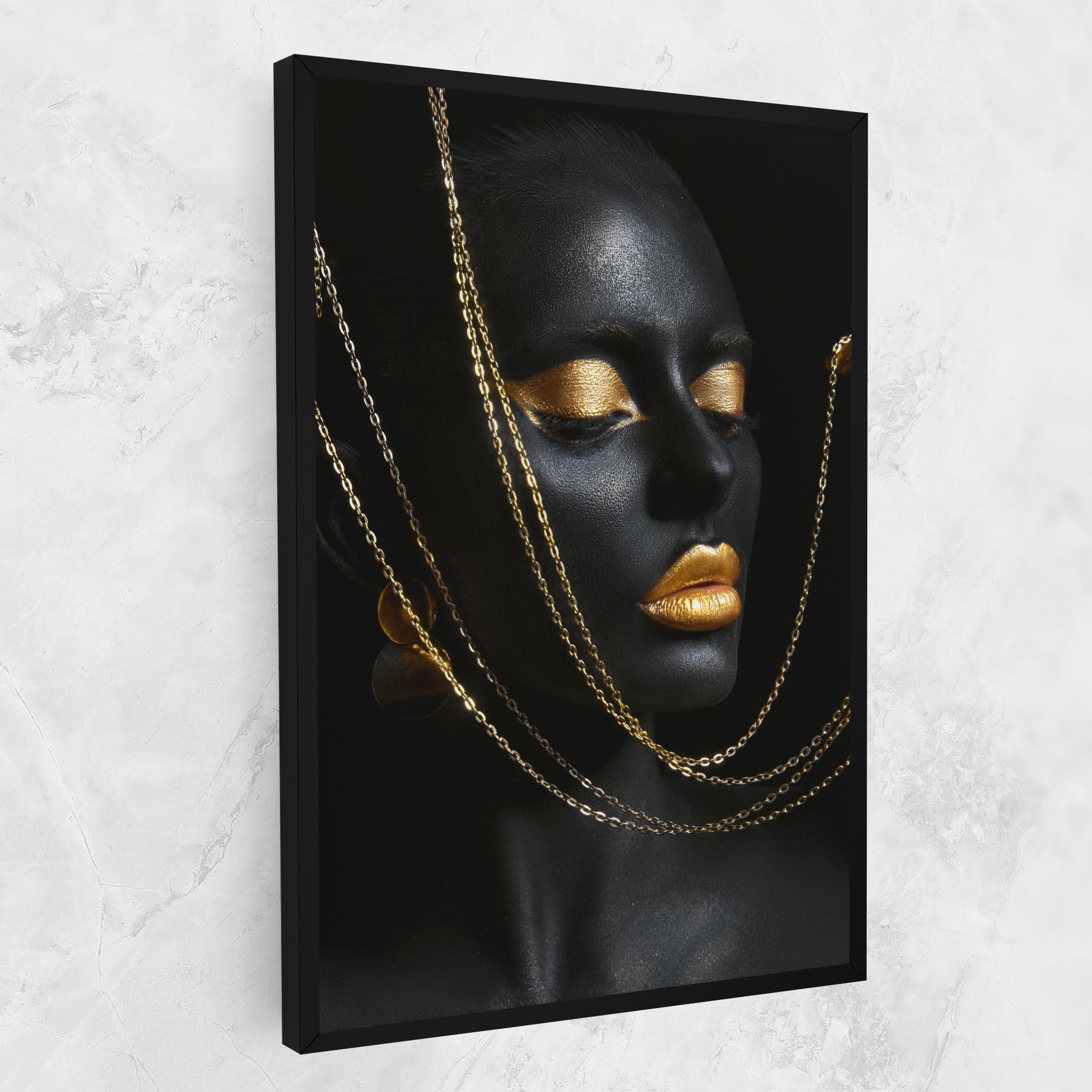 Tablou Canvas Chain Gold Lips mockup 1