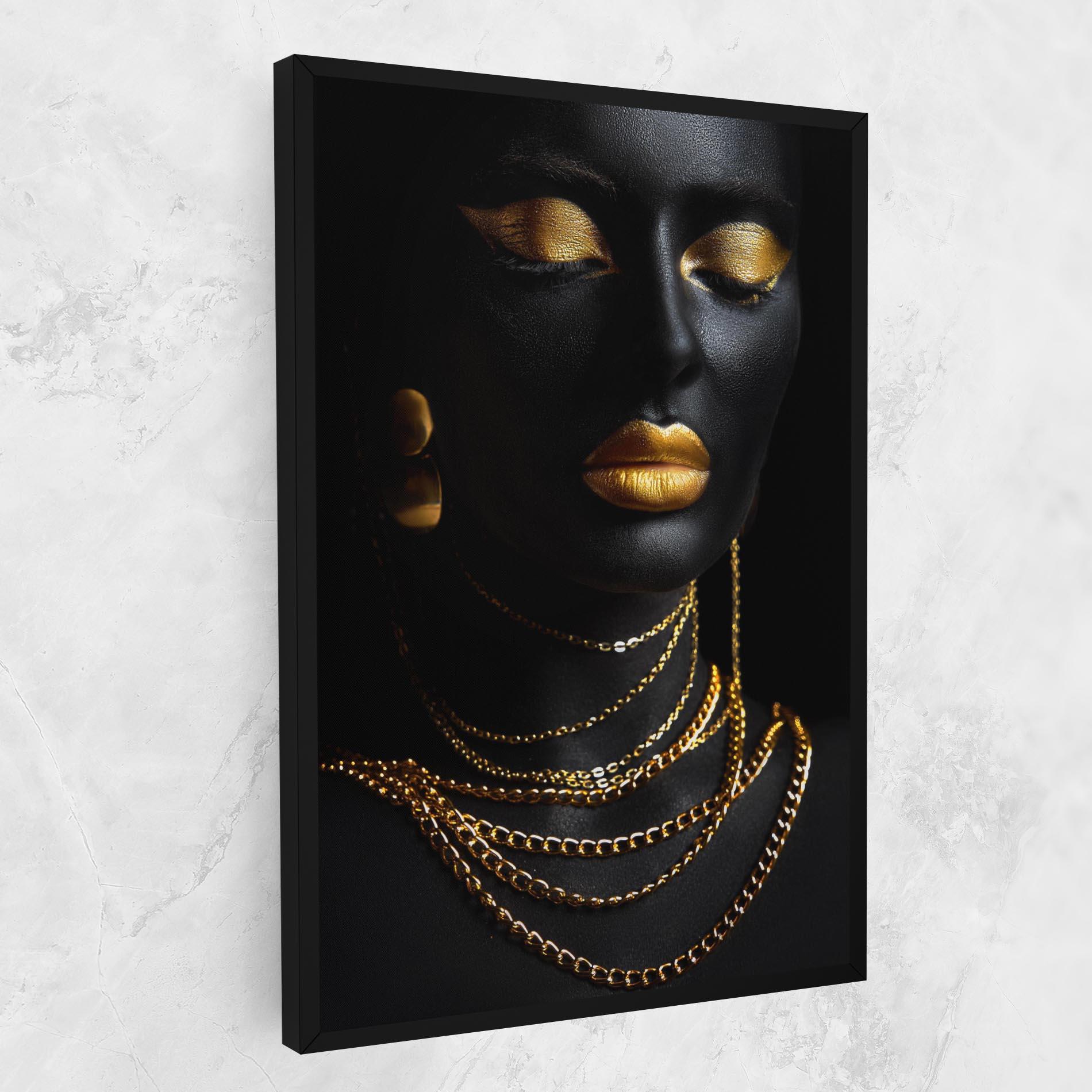 Tablou Canvas Gold Makeup Lips mockup 1