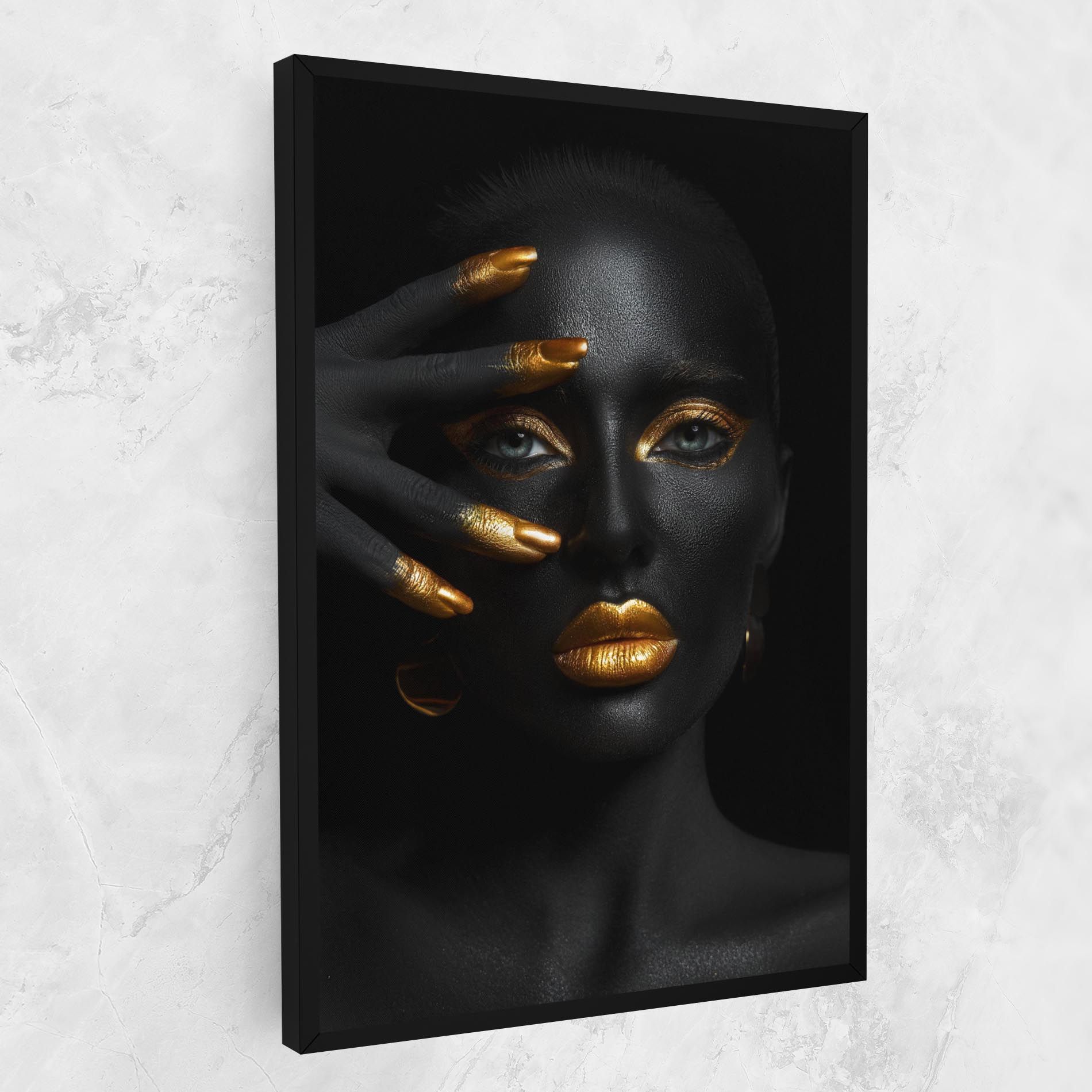 Gold Makeup Nails mockup 1