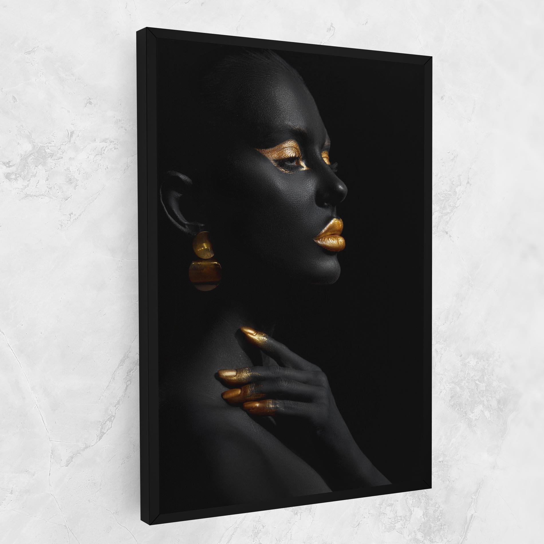 Tablou Canvas Lips Gold Eyelids mockup 1