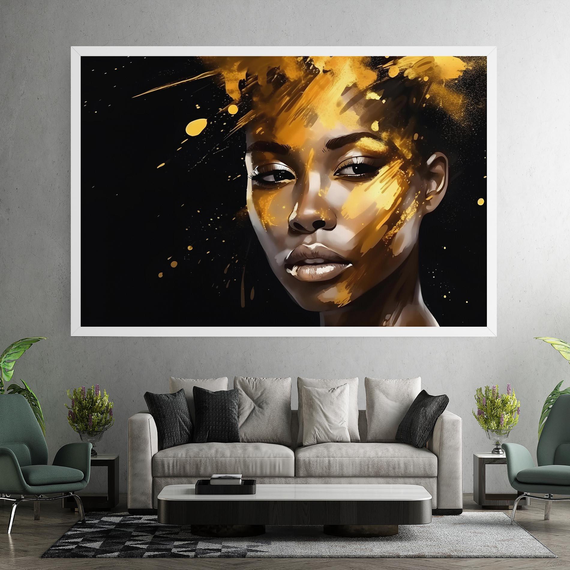Tablou Canvas African Gold Woman mockup 7