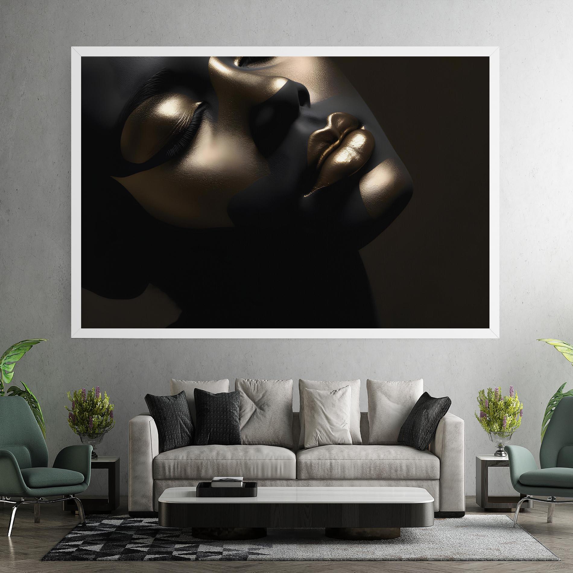 Tablou Canvas Dark Gold Face mockup 7