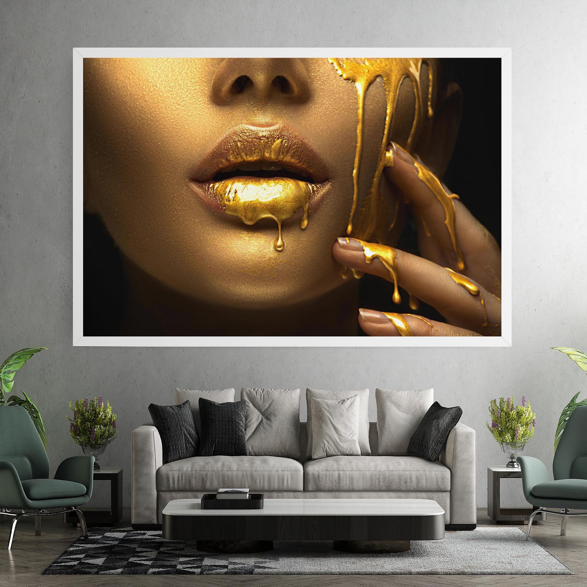 Tablou Canvas Golden Lips mockup 7
