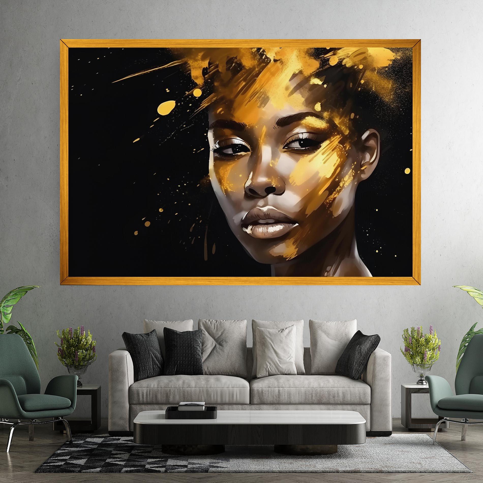 Tablou Canvas African Gold Woman mockup 7