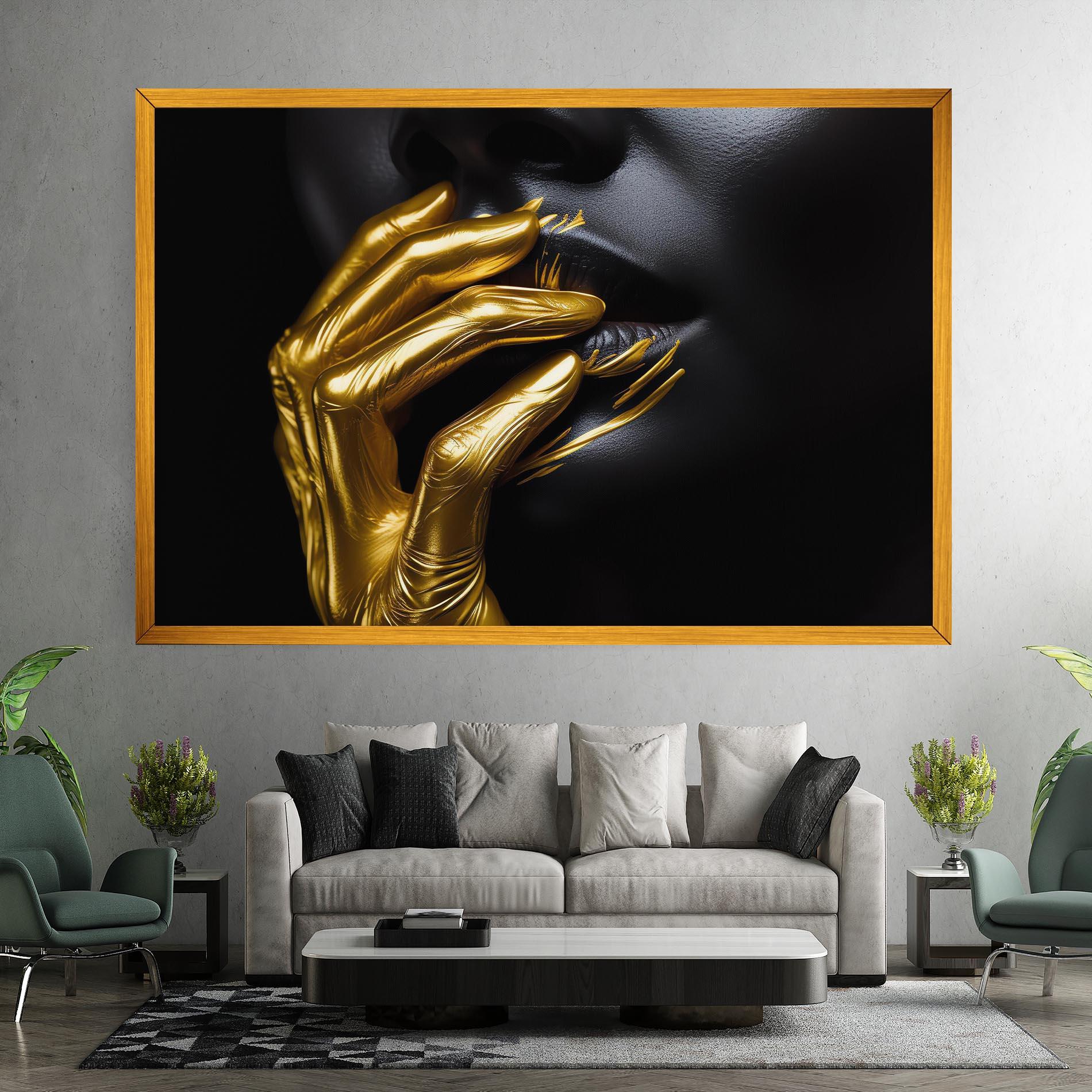 Tablou Canvas Gold Small Hand mockup 7
