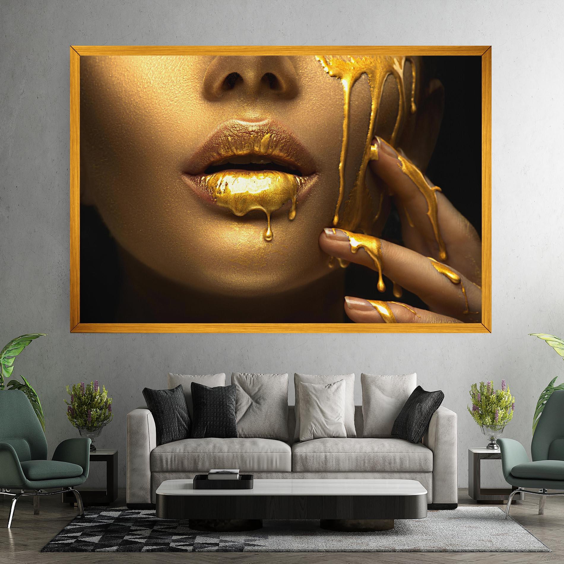 Tablou Canvas Golden Lips mockup 7
