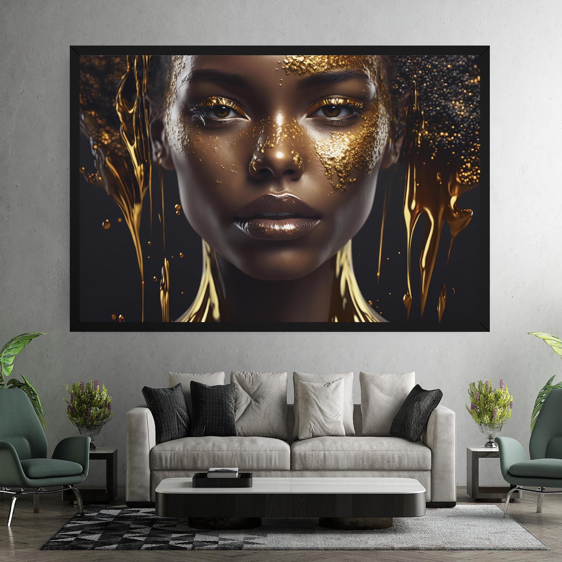 Tablou Canvas Gold Portrait Falling mockup 7