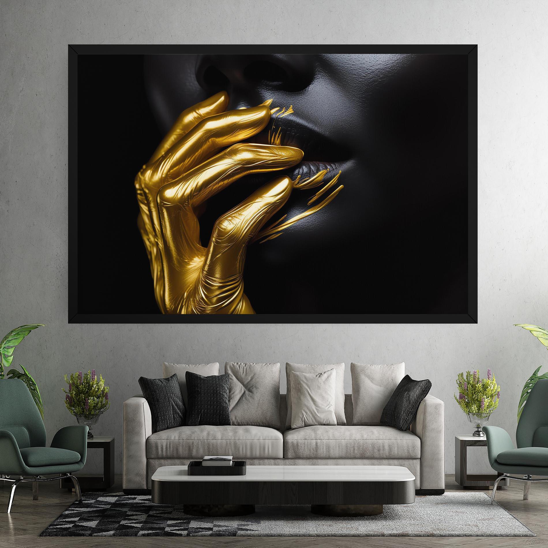 Tablou Canvas Gold Small Hand mockup 7
