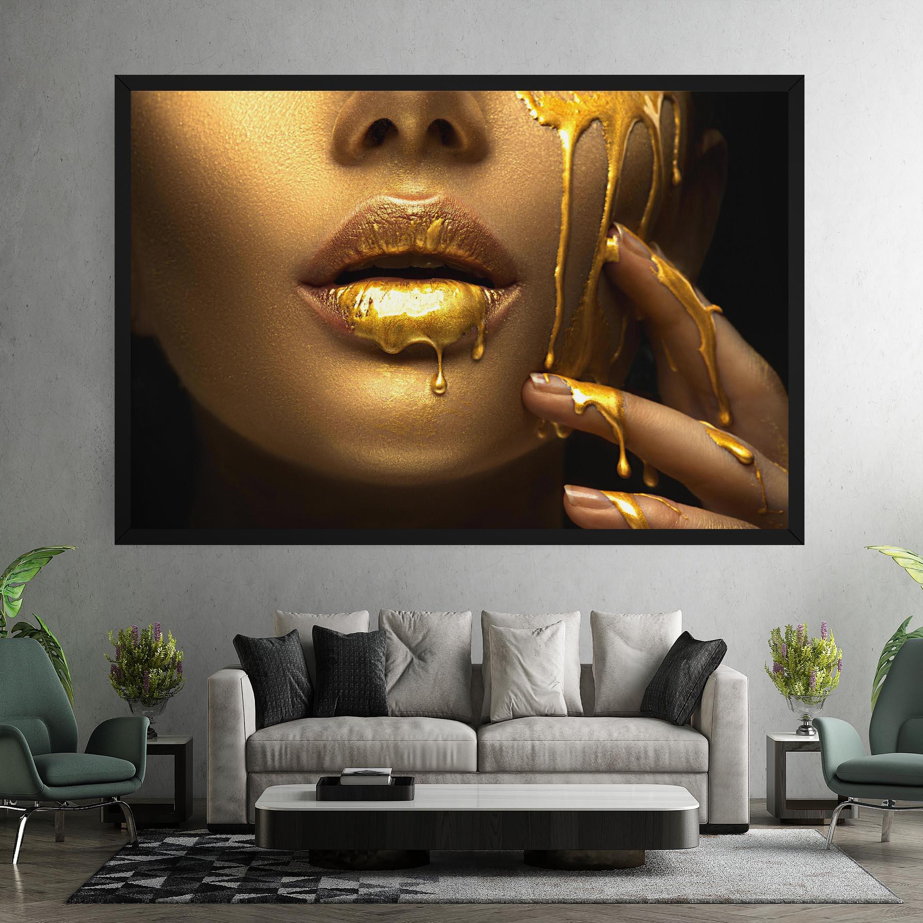 Tablou Canvas Golden Lips mockup 7