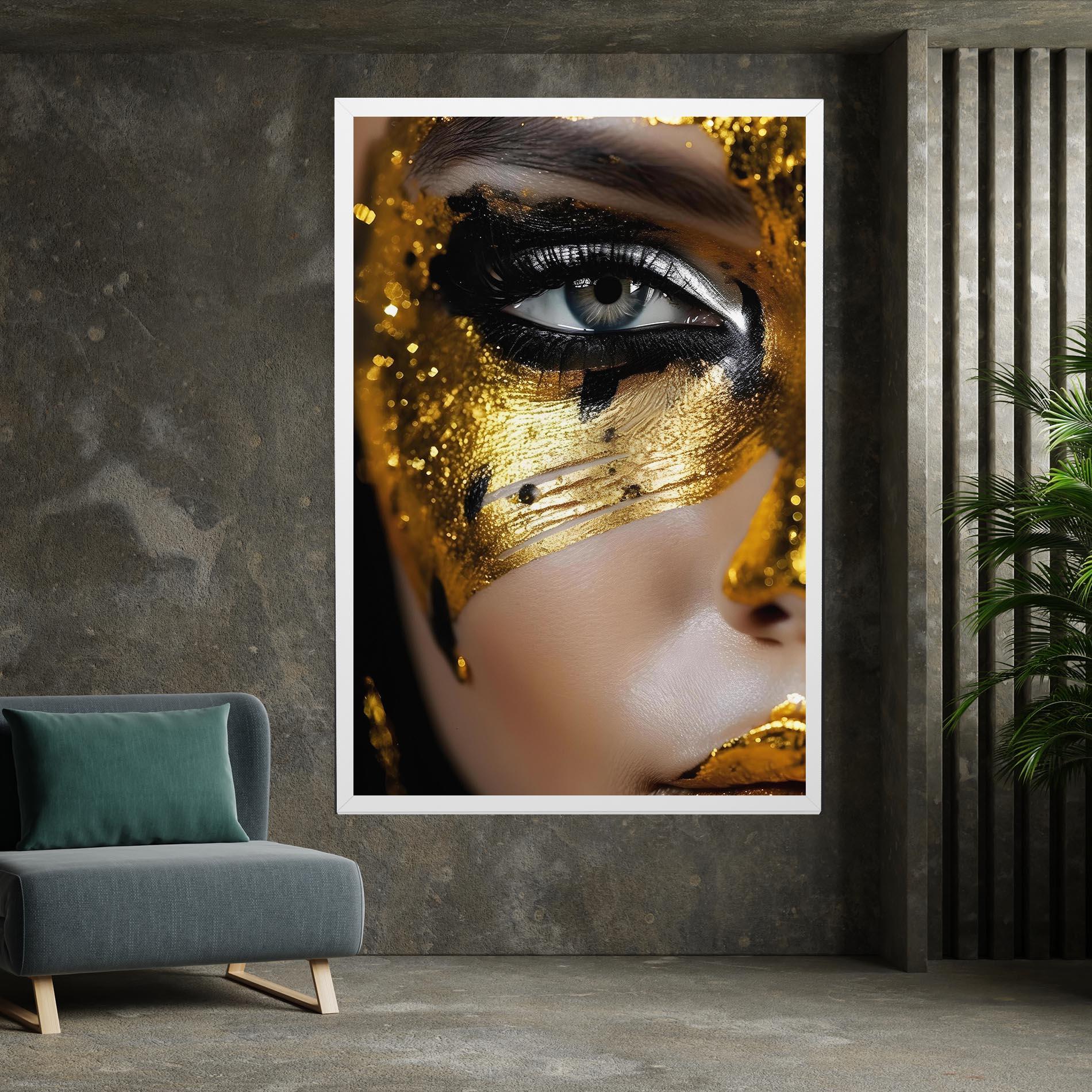 Tablou Canvas Black Gold Eyeliner mockup 7