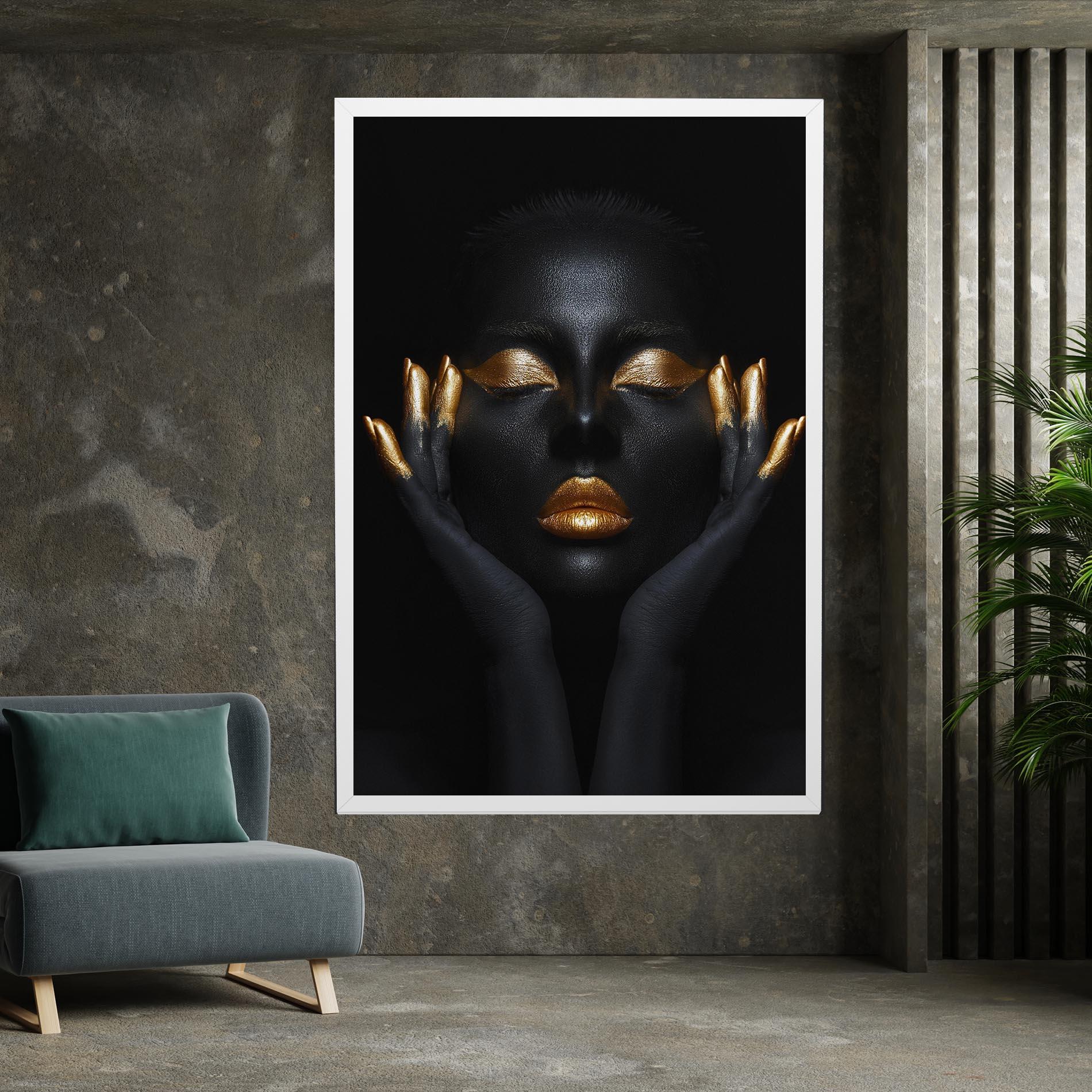 Tablou Canvas Fingertips Gold Makeup mockup 7