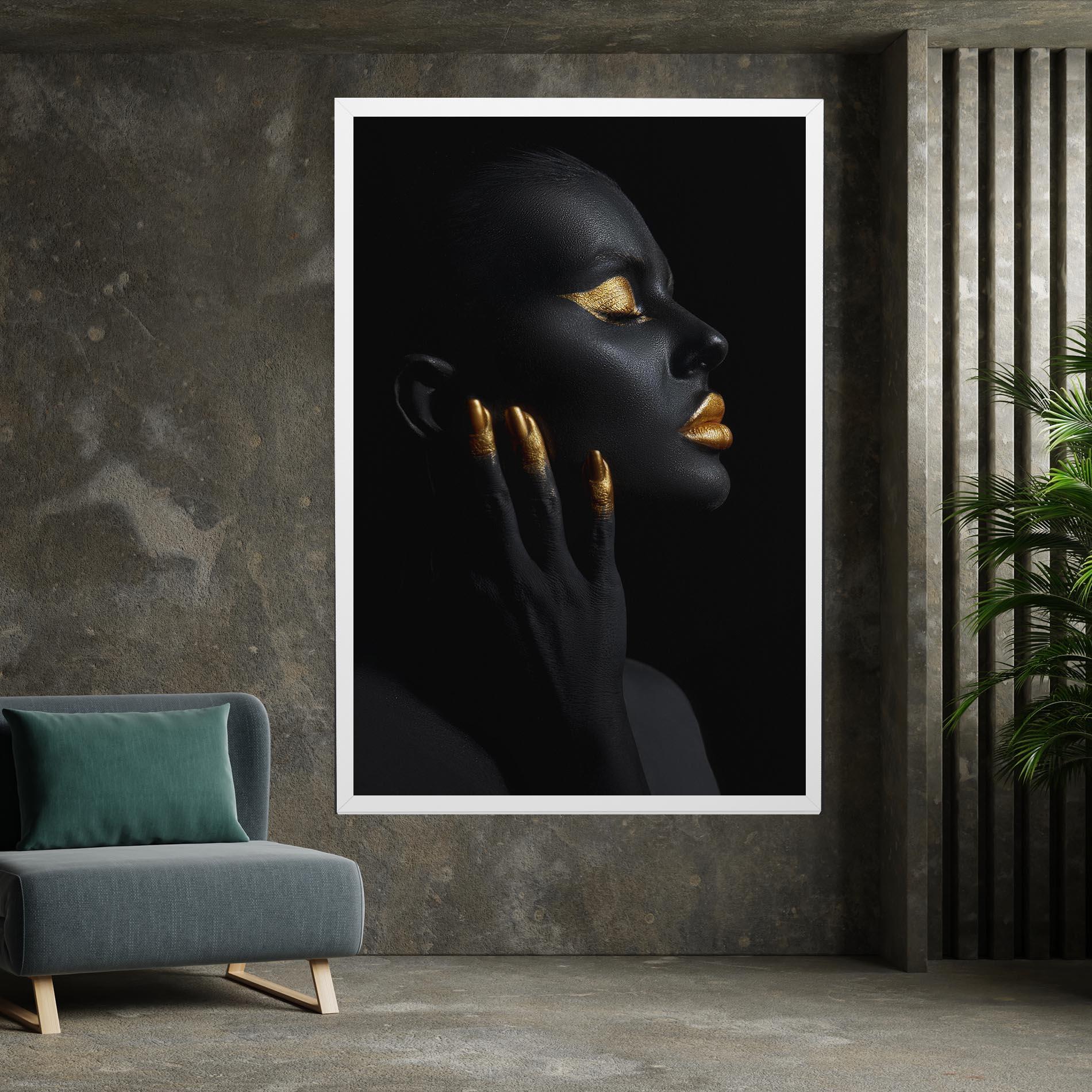 Tablou Canvas Gold Black Paint mockup 7