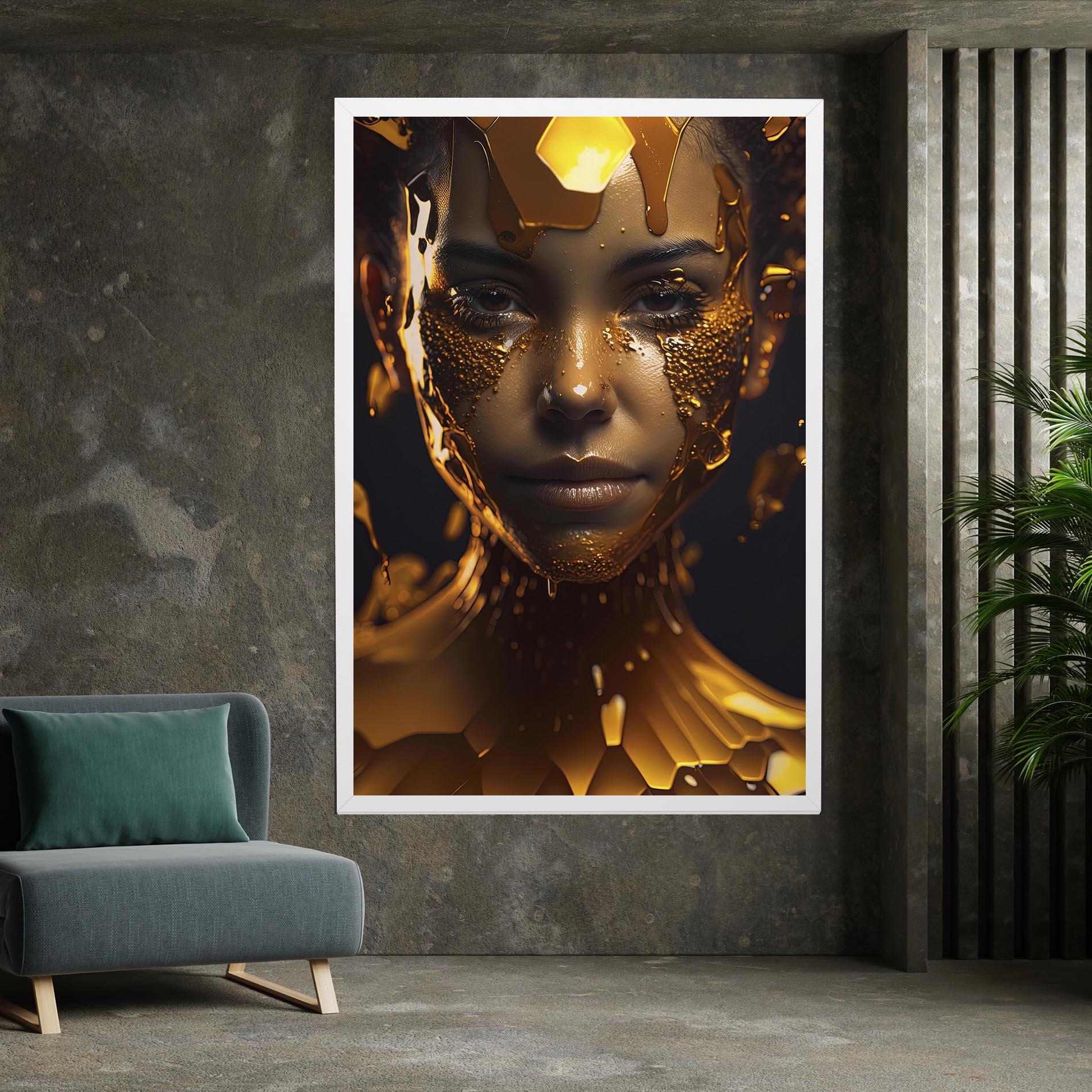 Tablou Canvas Gold Honeycomb Girl mockup 7