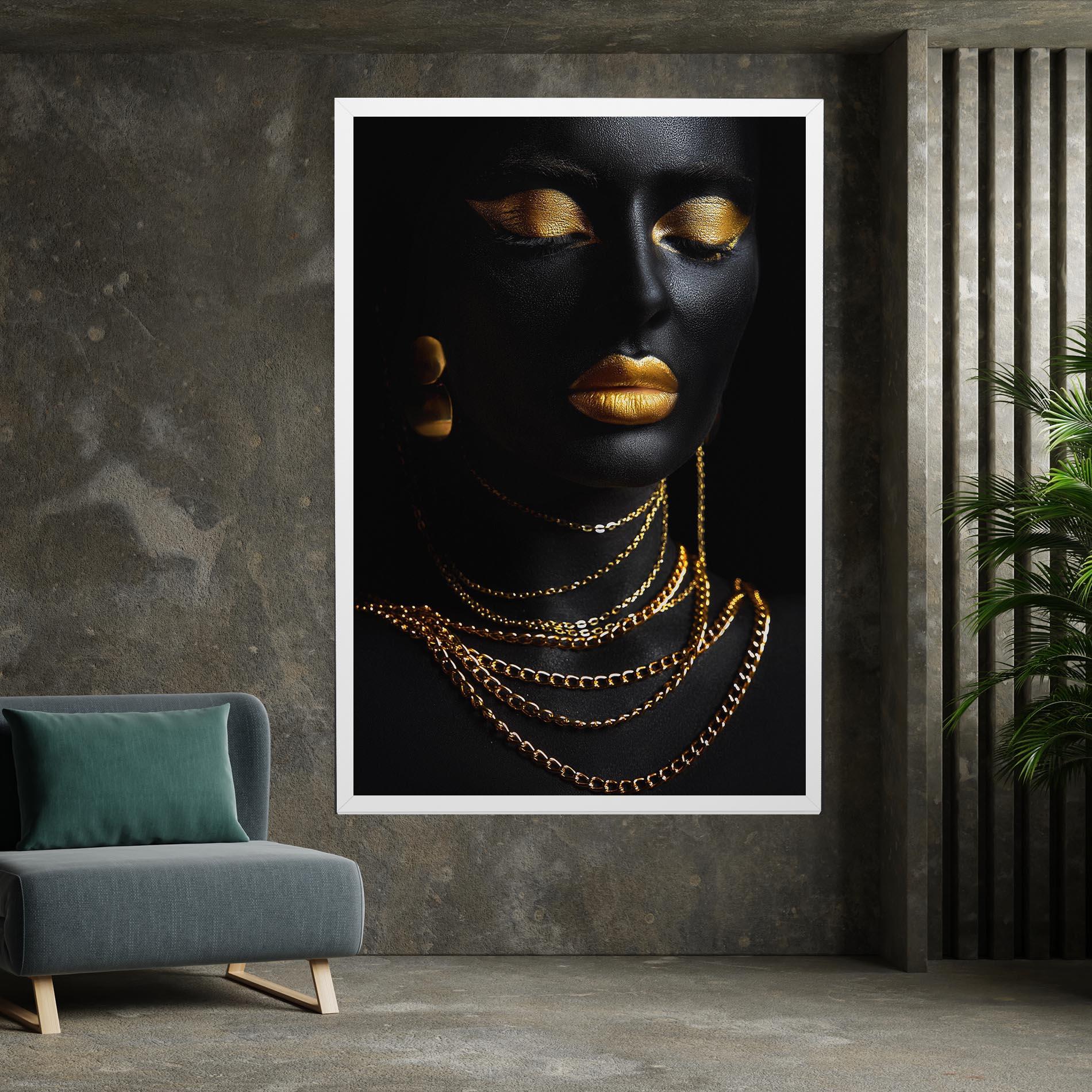 Tablou Canvas Gold Makeup Lips mockup 7