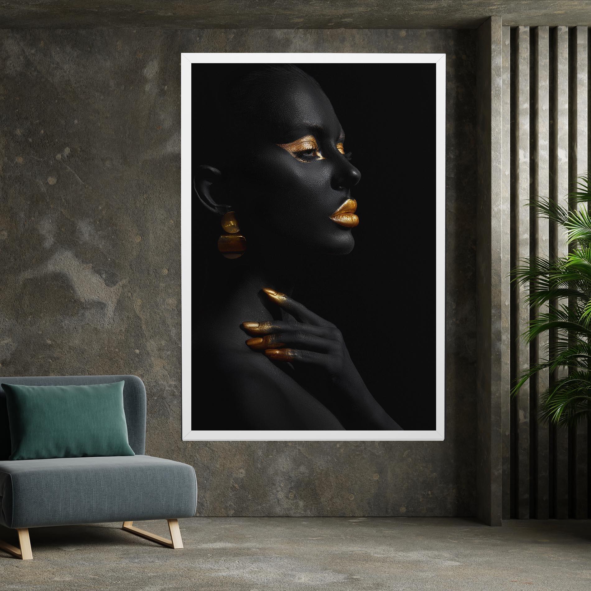 Tablou Canvas Lips Gold Eyelids mockup 7