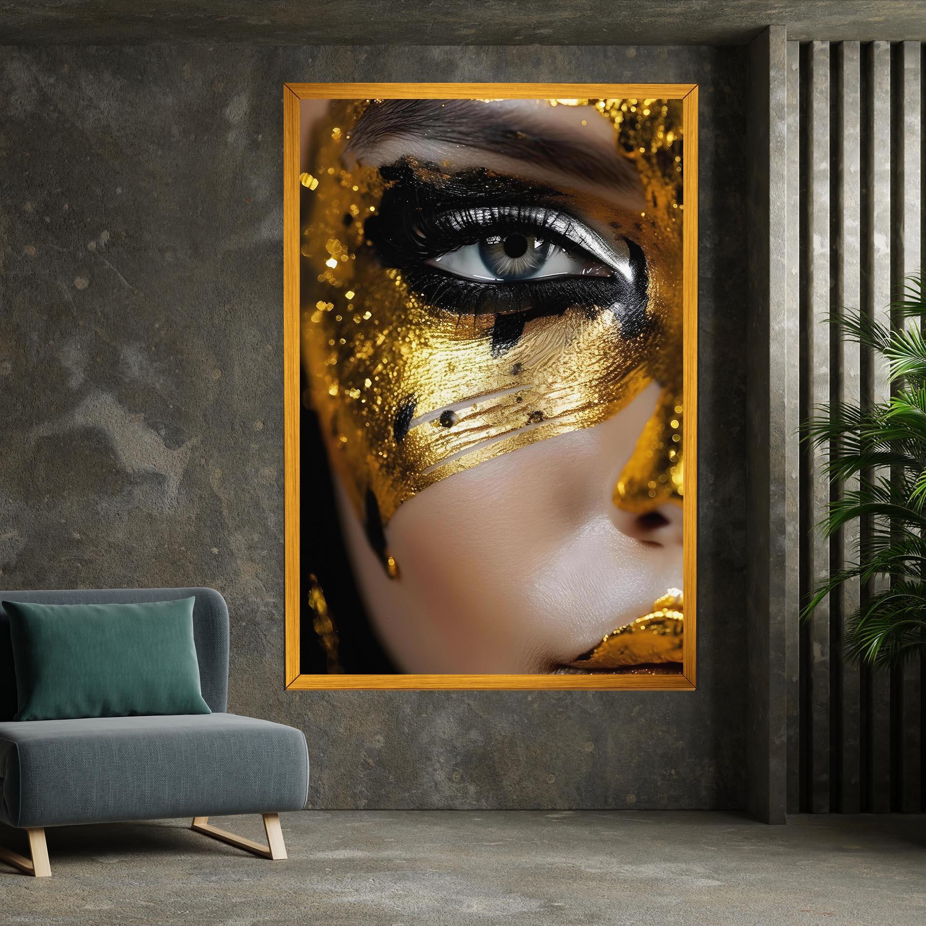Tablou Canvas Black Gold Eyeliner mockup 7