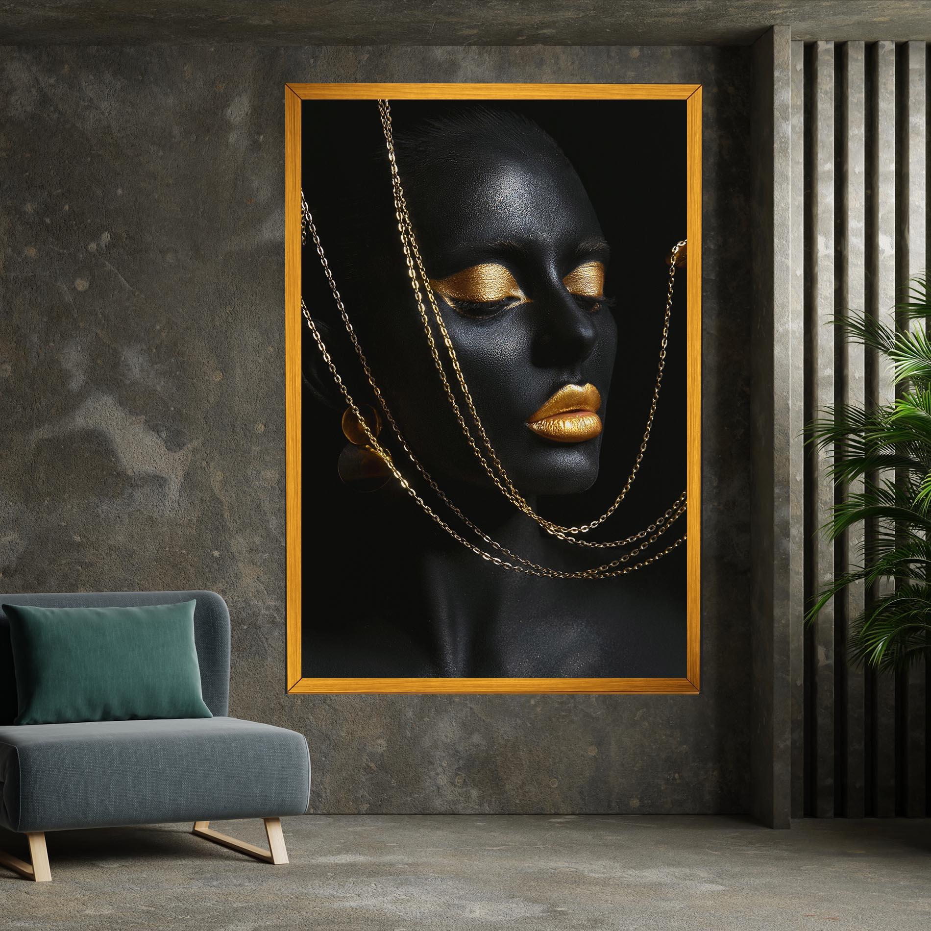 Tablou Canvas Chain Gold Lips mockup 7