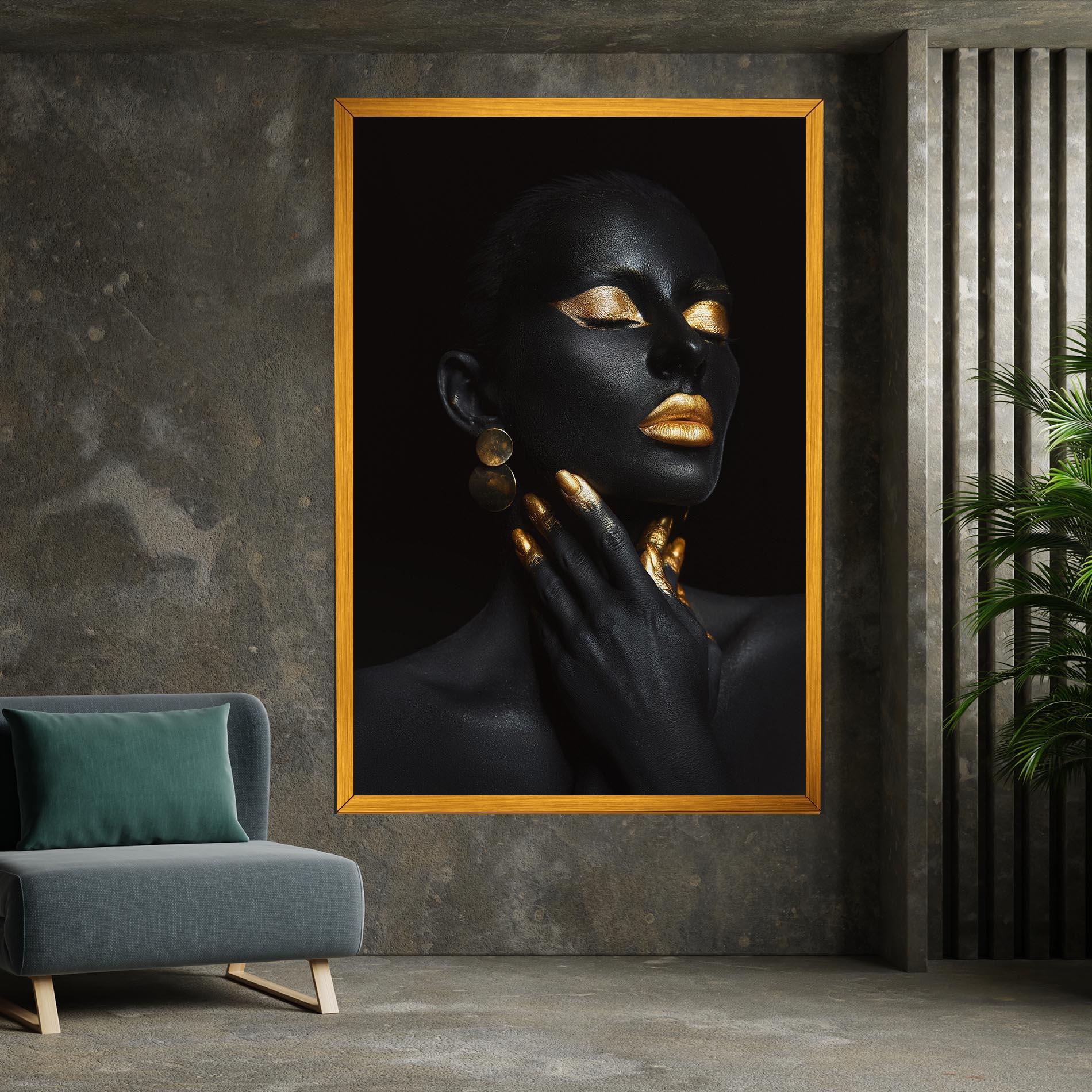 Tablou Canvas Eyelids Gold Makeup mockup 7