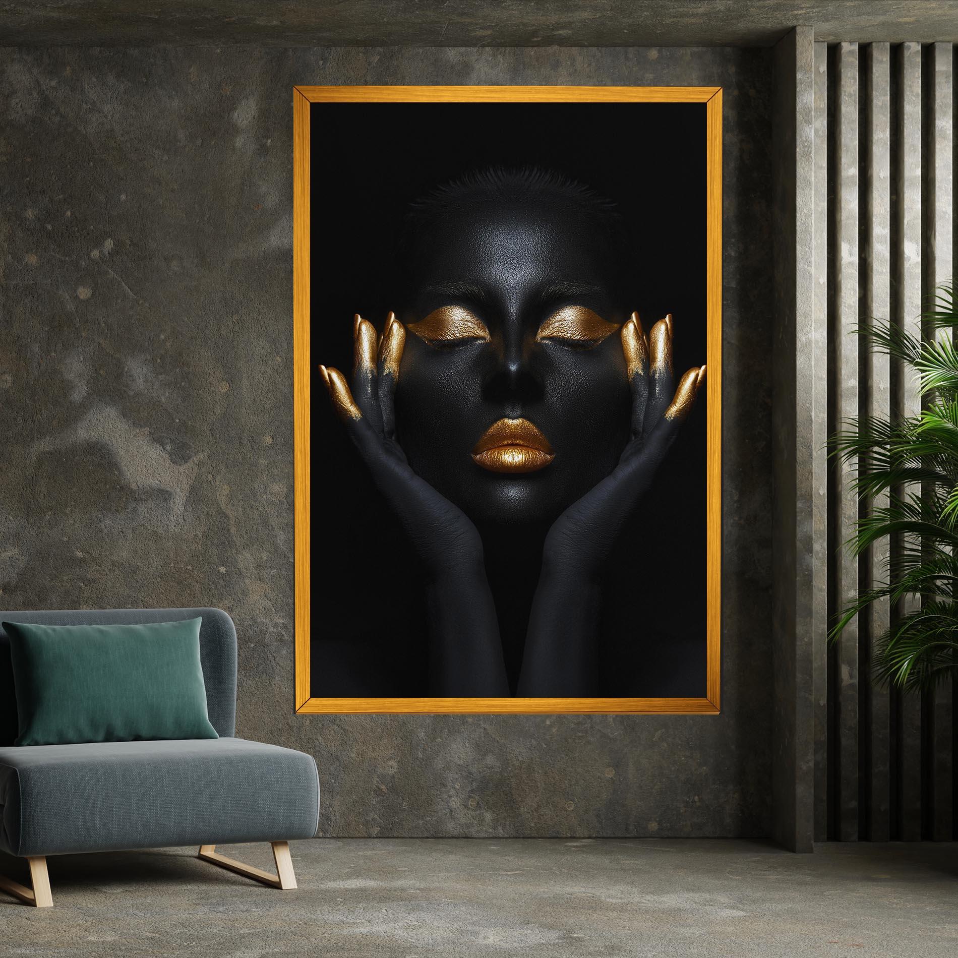 Tablou Canvas Fingertips Gold Makeup mockup 7