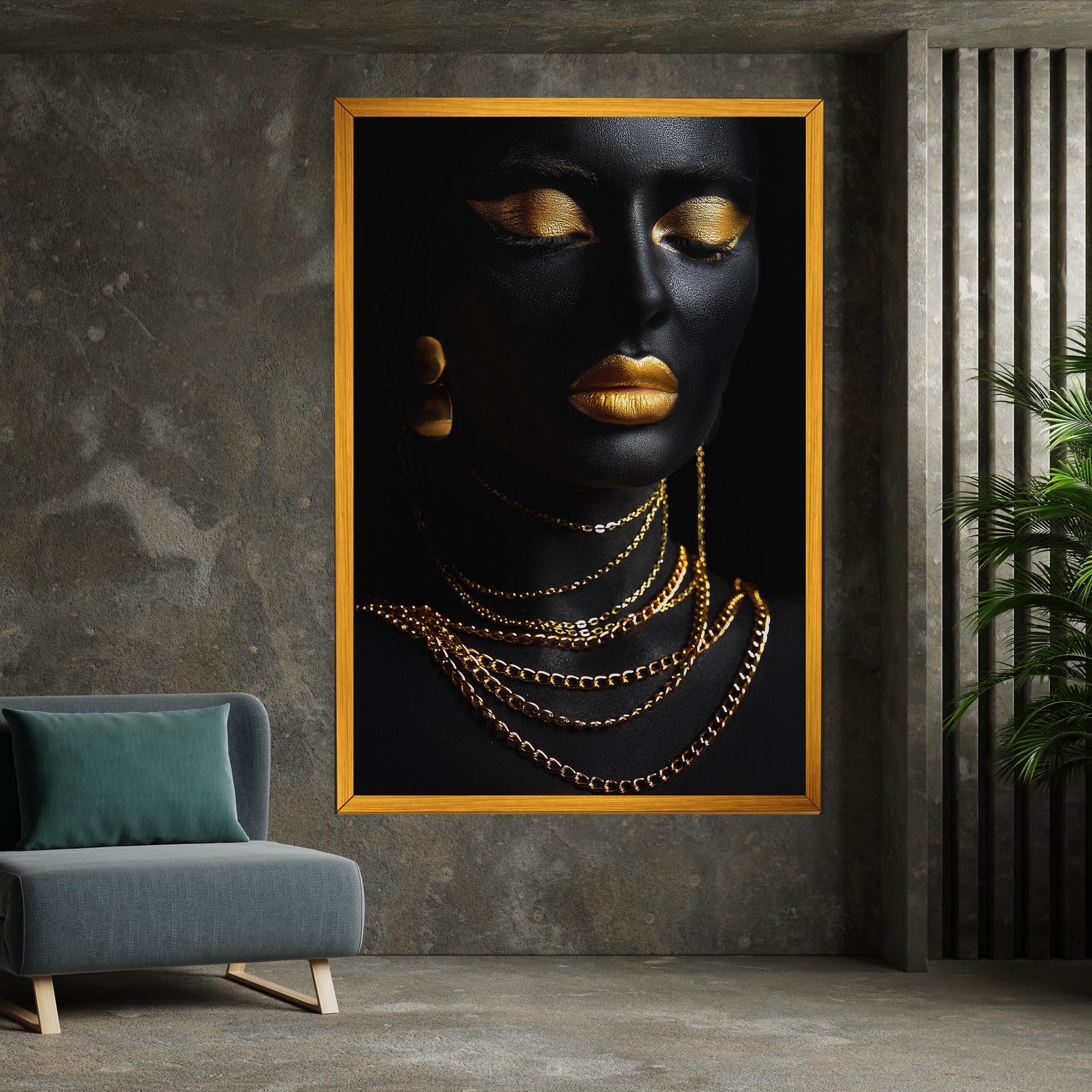 Tablou Canvas Gold Makeup Lips mockup 7