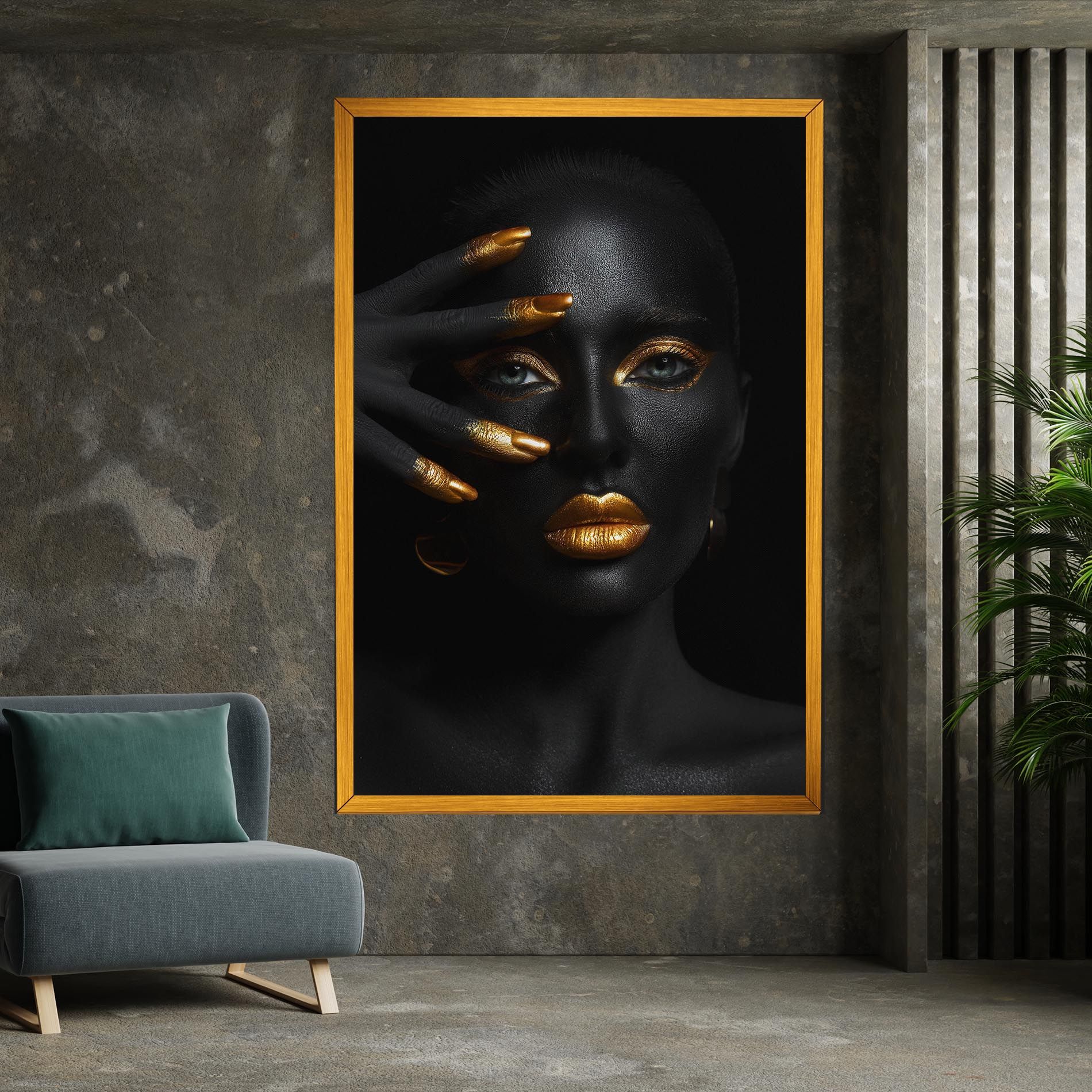 Gold Makeup Nails mockup 7