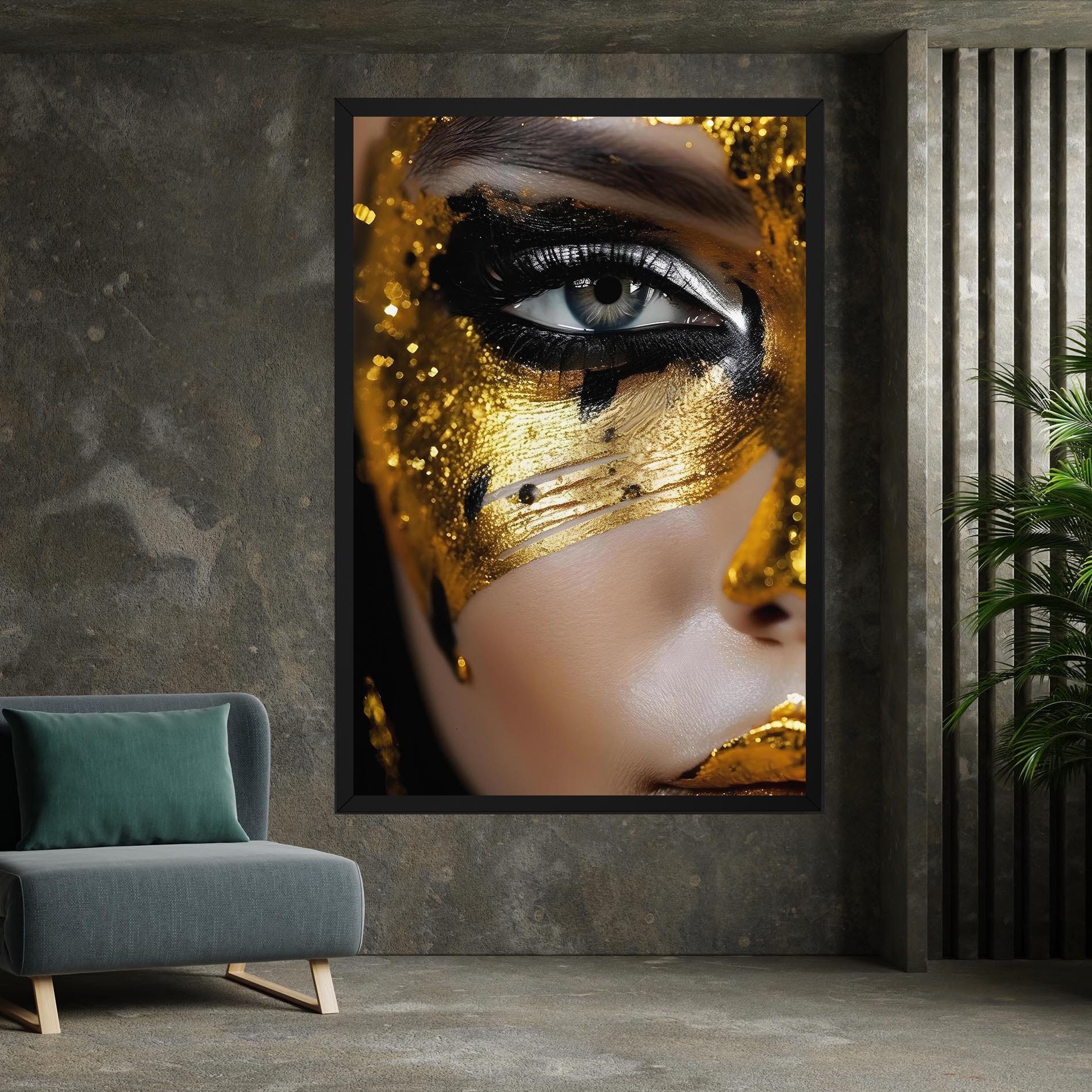 Tablou Canvas Black Gold Eyeliner mockup 7