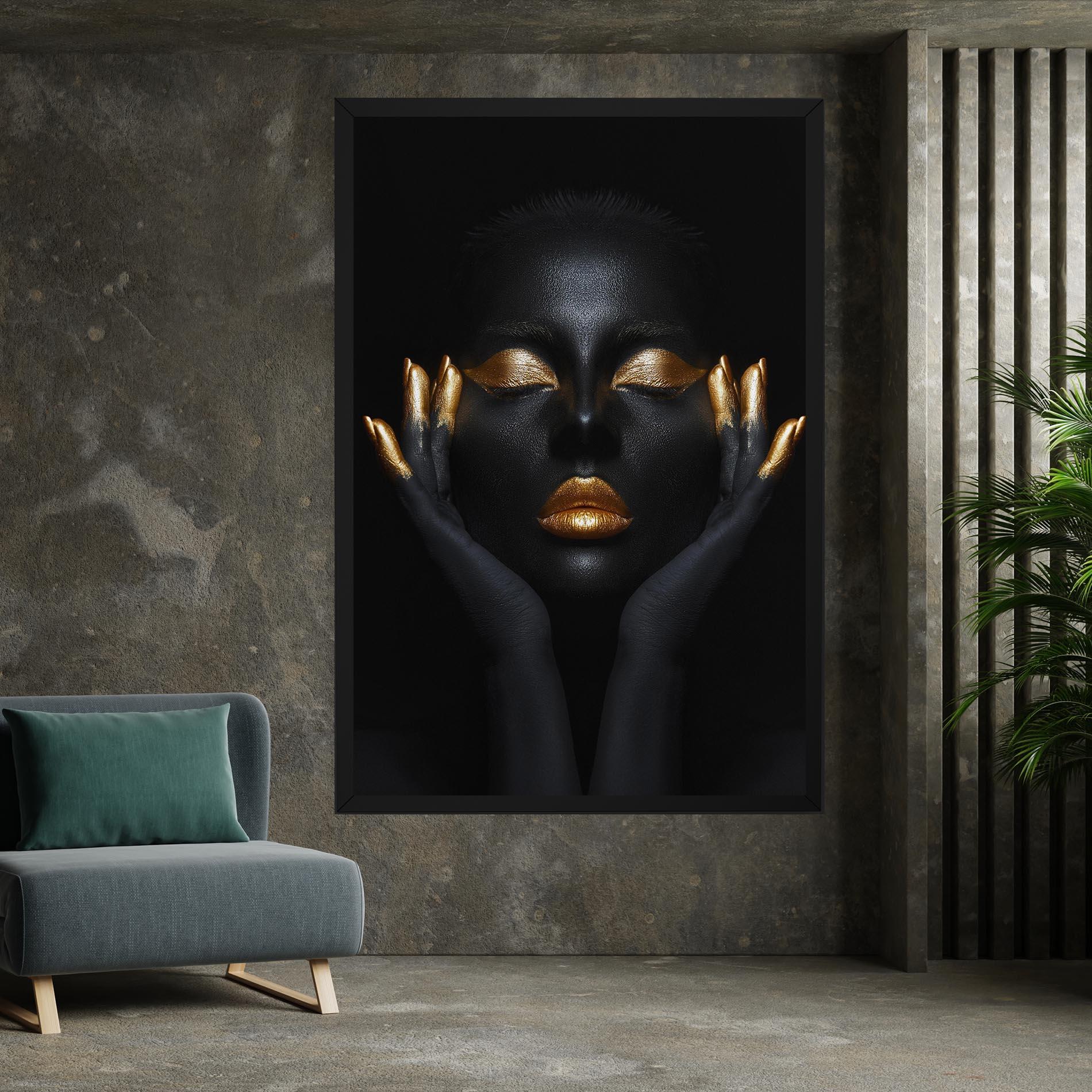 Tablou Canvas Fingertips Gold Makeup mockup 7