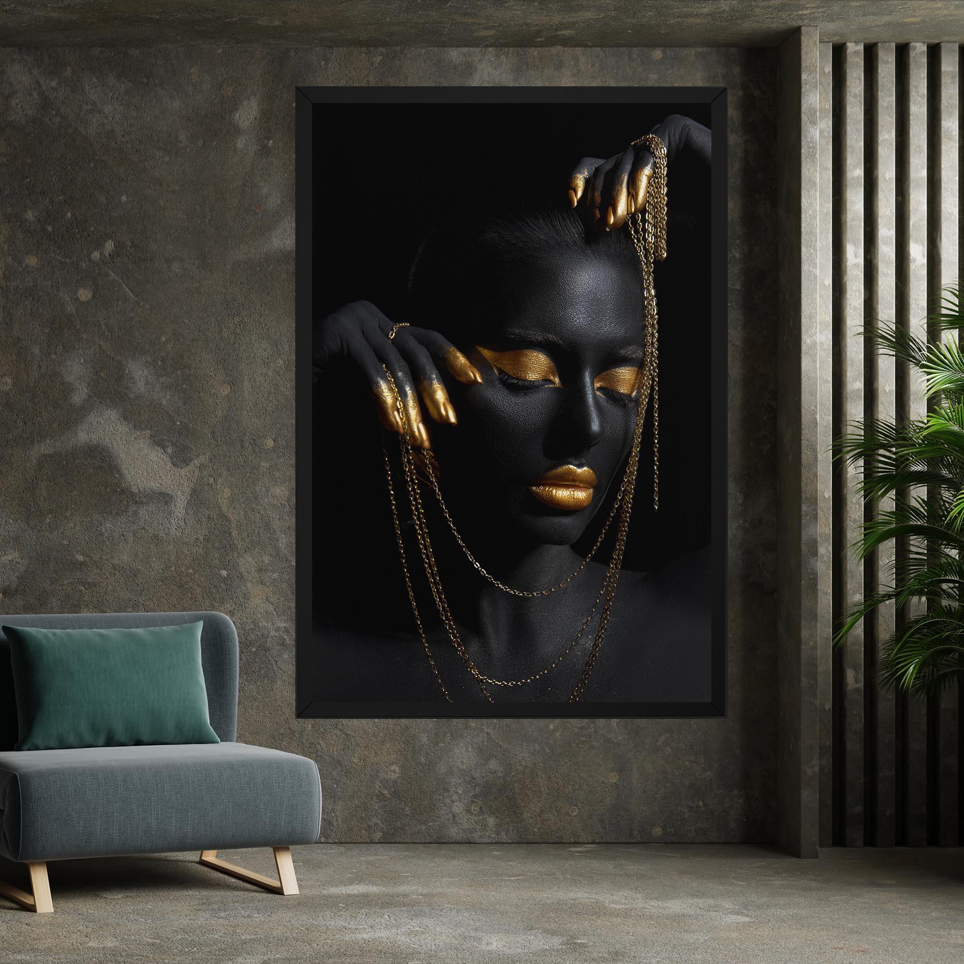 Tablou Canvas Gold Black Skin mockup 7