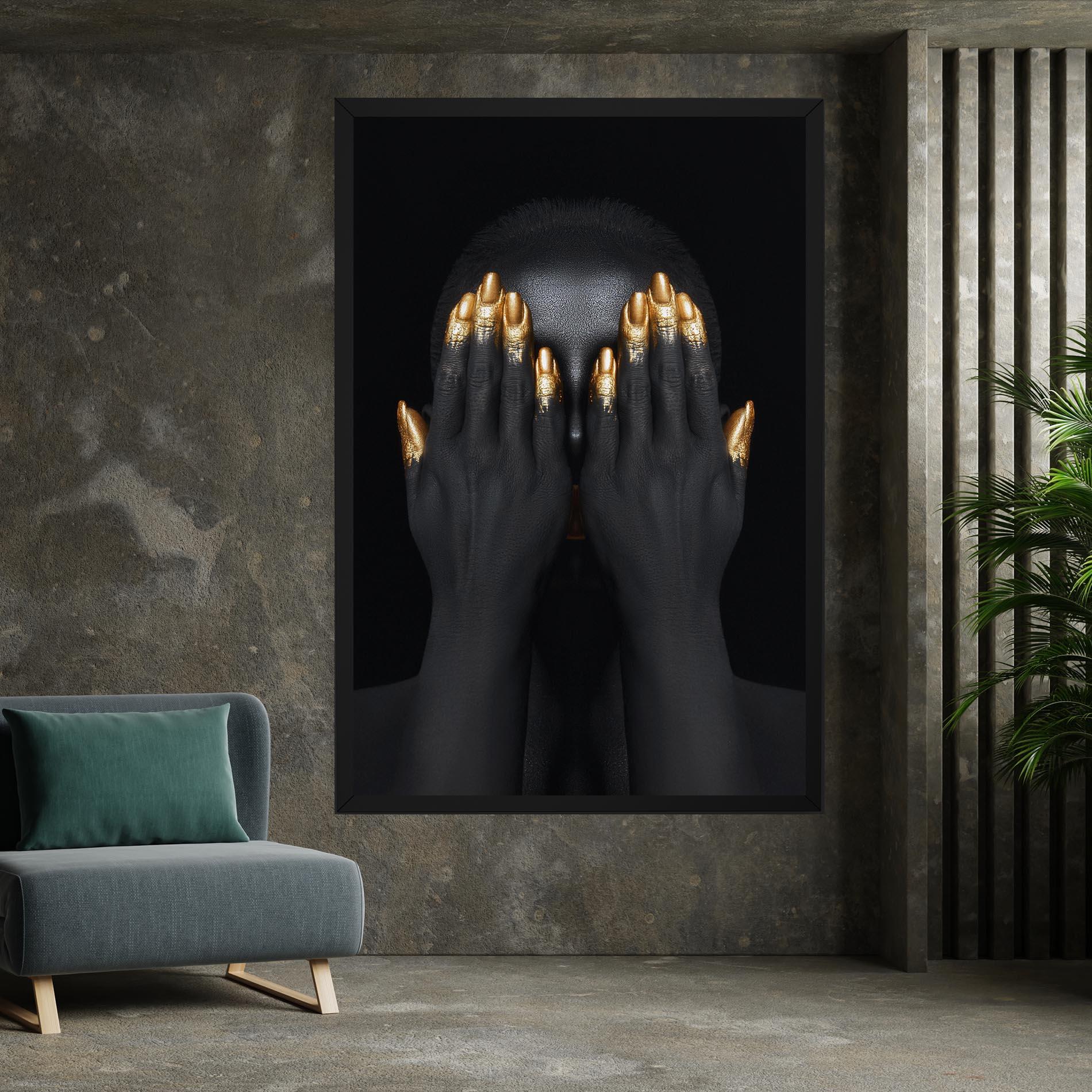 Tablou Canvas Gold Fingertips Chain mockup 7