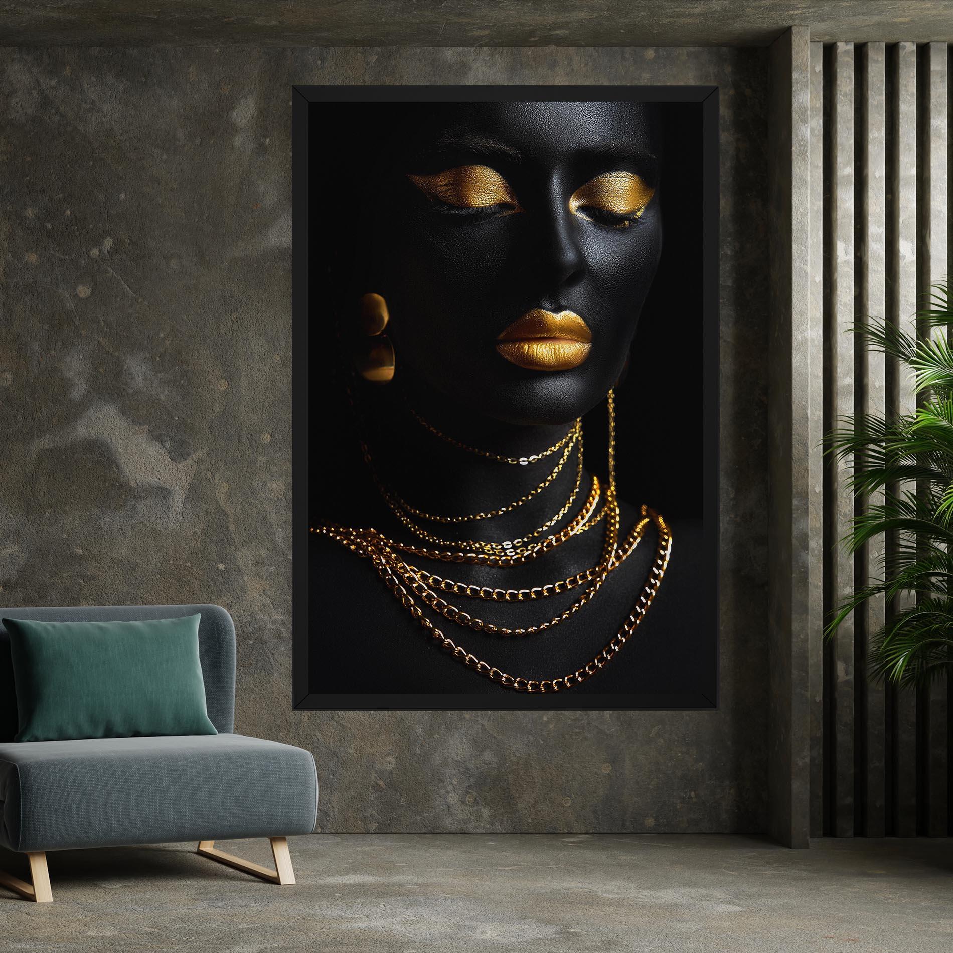 Tablou Canvas Gold Makeup Lips mockup 7