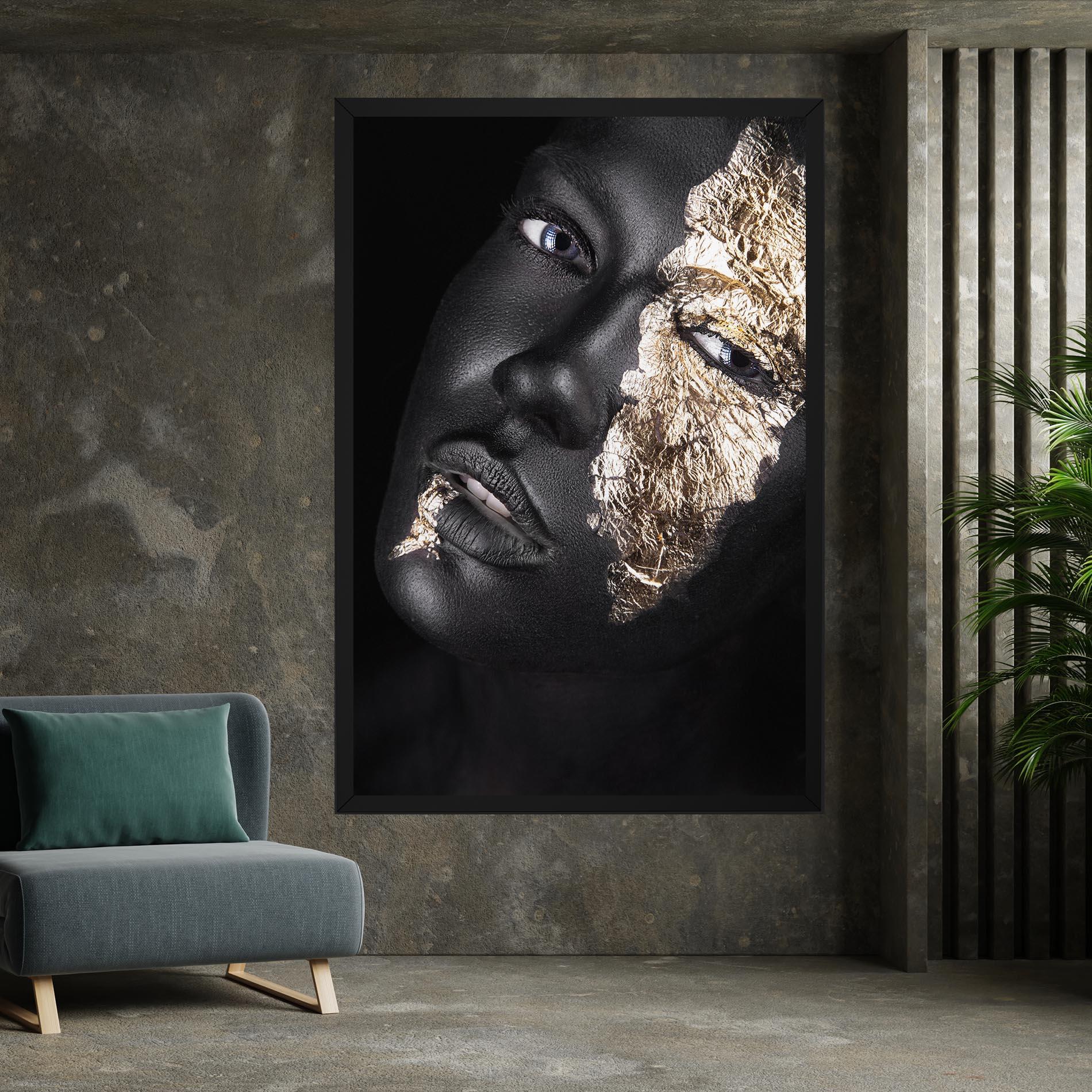 Tablou Canvas Grey Gold Makeup mockup 7