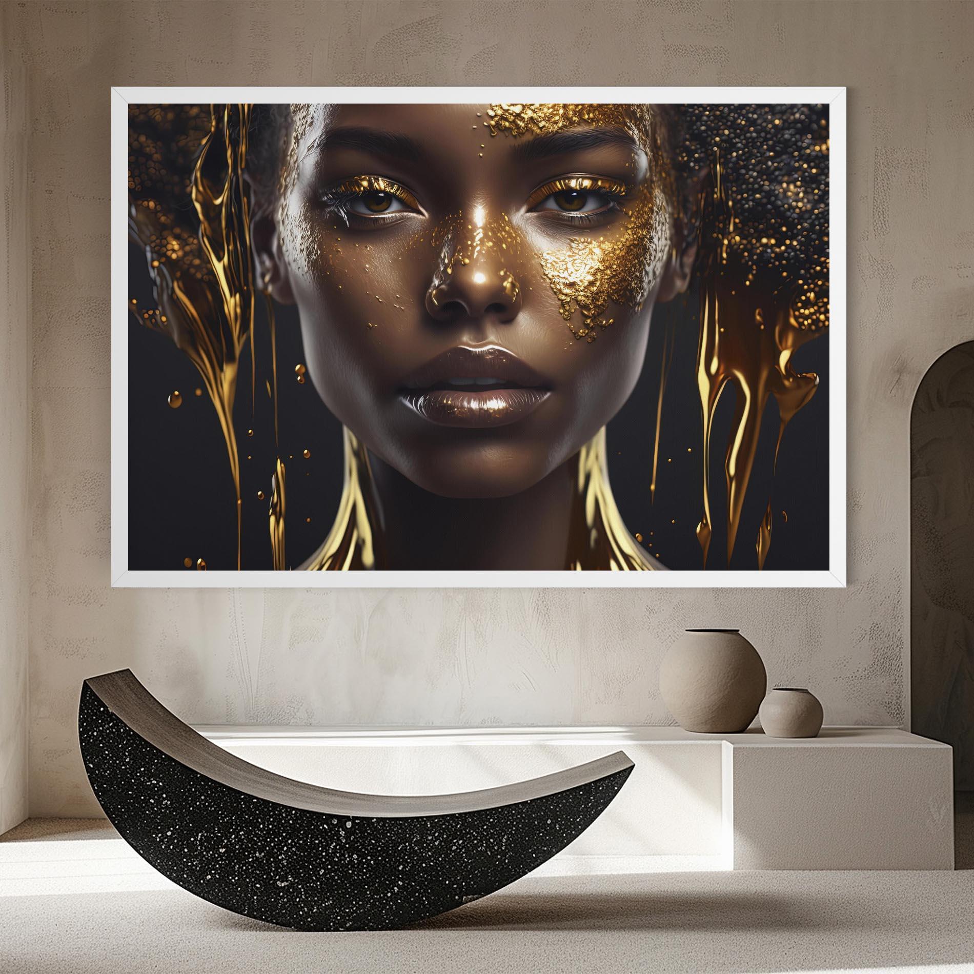 Tablou Canvas Gold Portrait Falling mockup 8