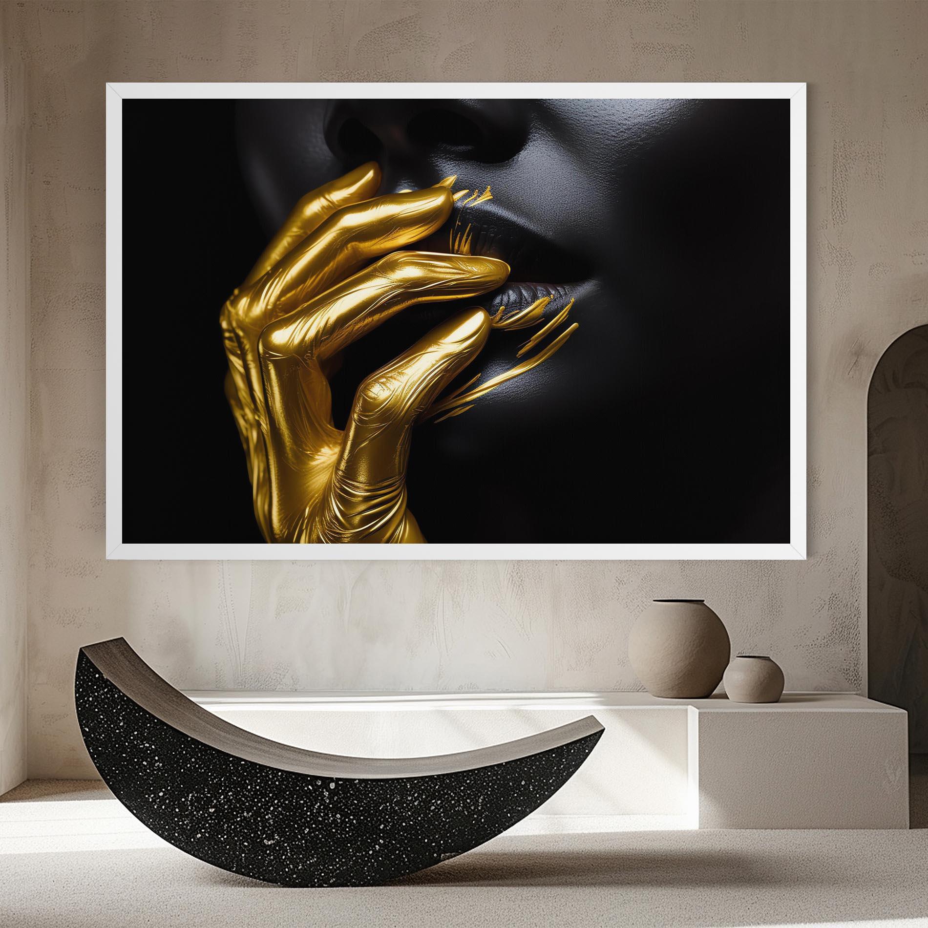 Tablou Canvas Gold Small Hand mockup 8