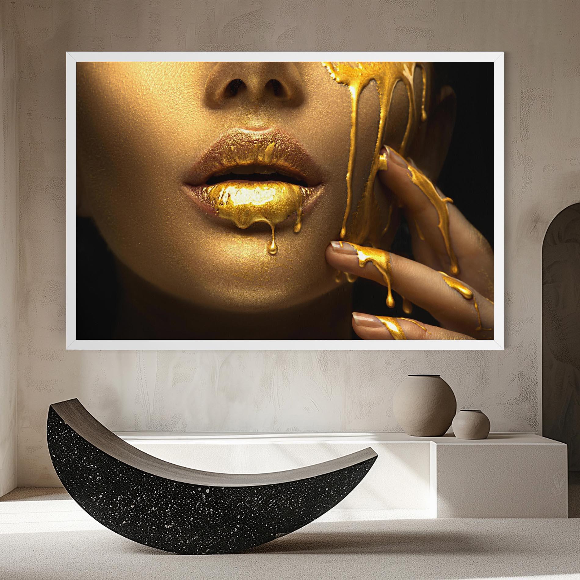 Tablou Canvas Golden Lips mockup 8