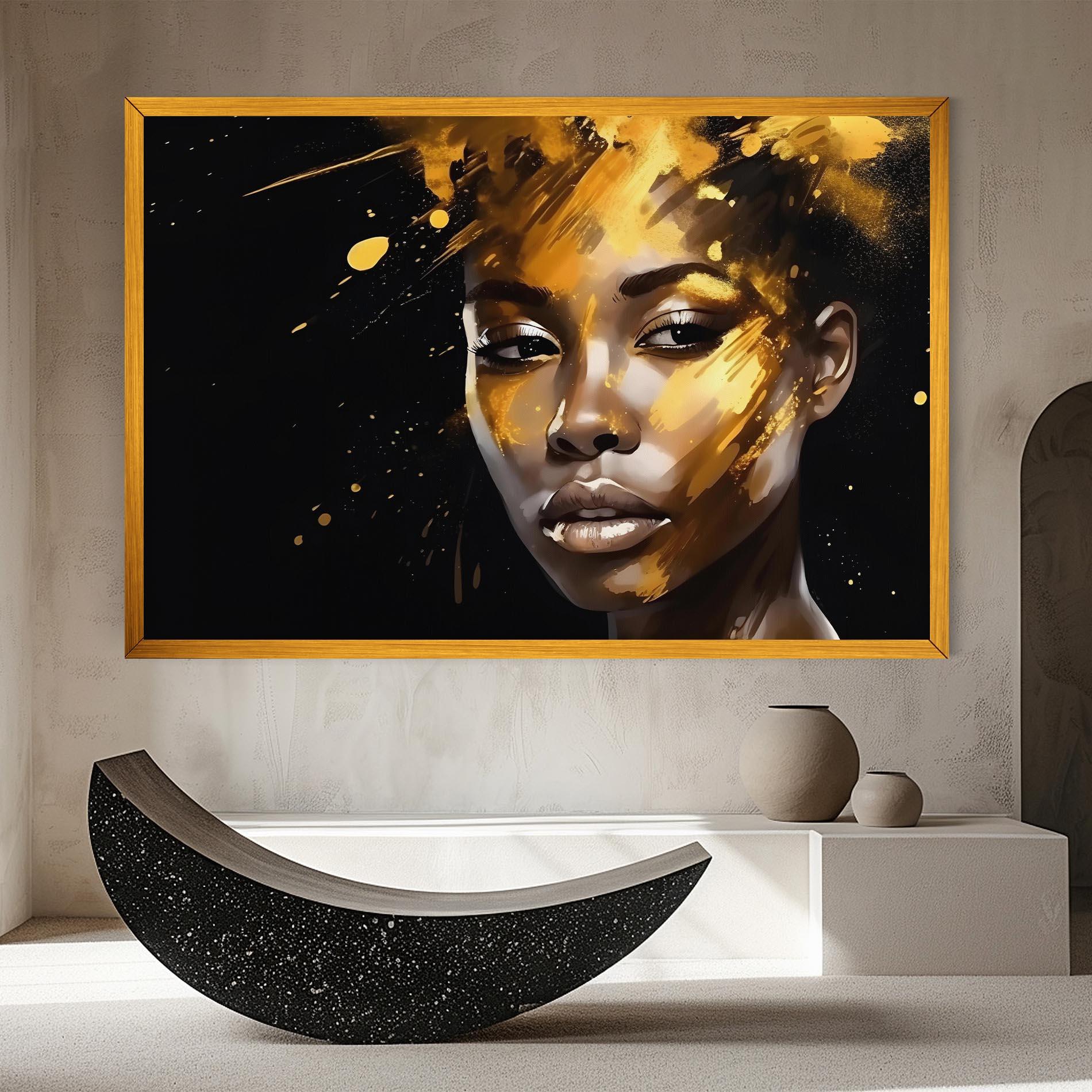 Tablou Canvas African Gold Woman mockup 8