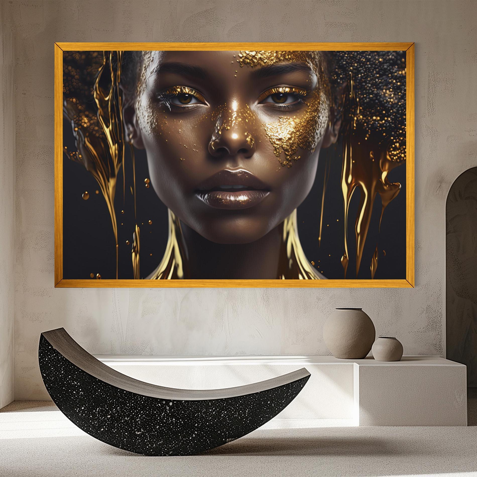 Tablou Canvas Gold Portrait Falling mockup 8