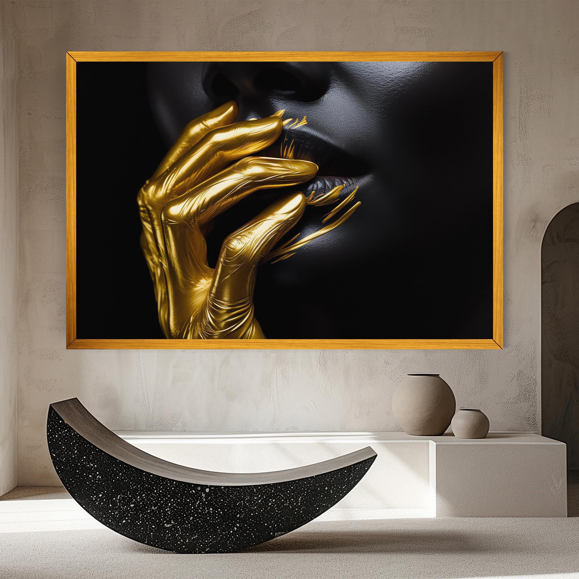Tablou Canvas Gold Small Hand mockup 8