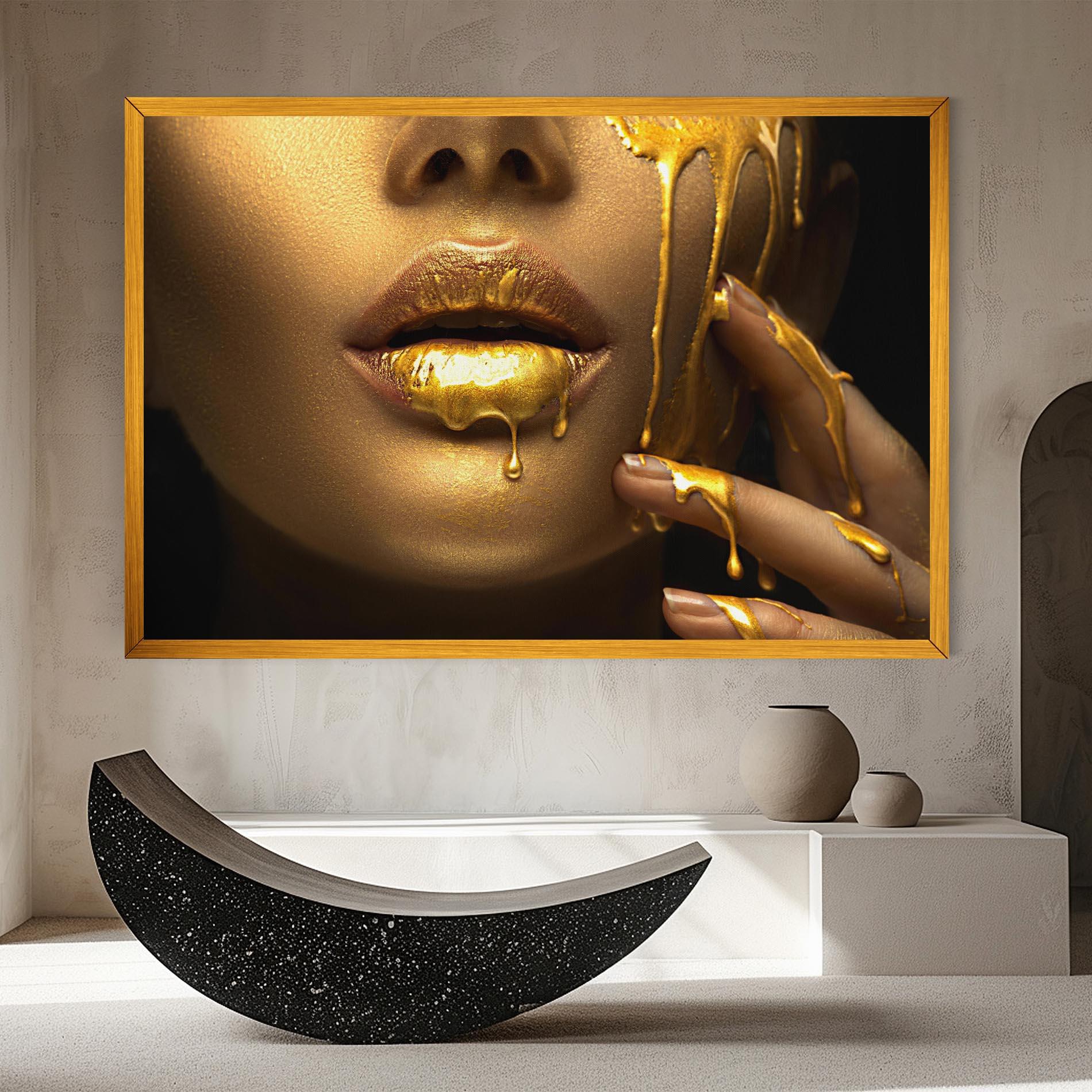 Tablou Canvas Golden Lips mockup 8