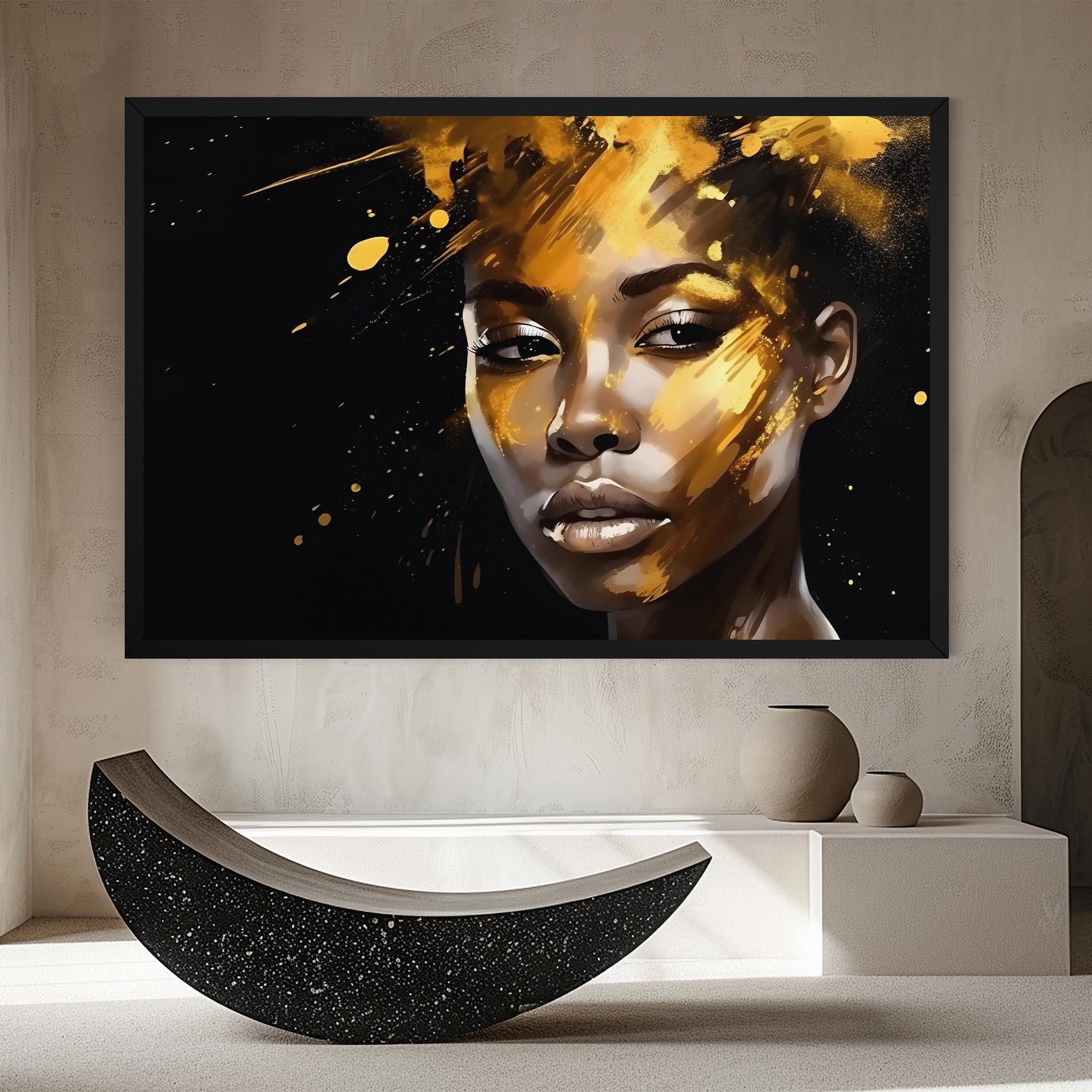 Tablou Canvas African Gold Woman mockup 8