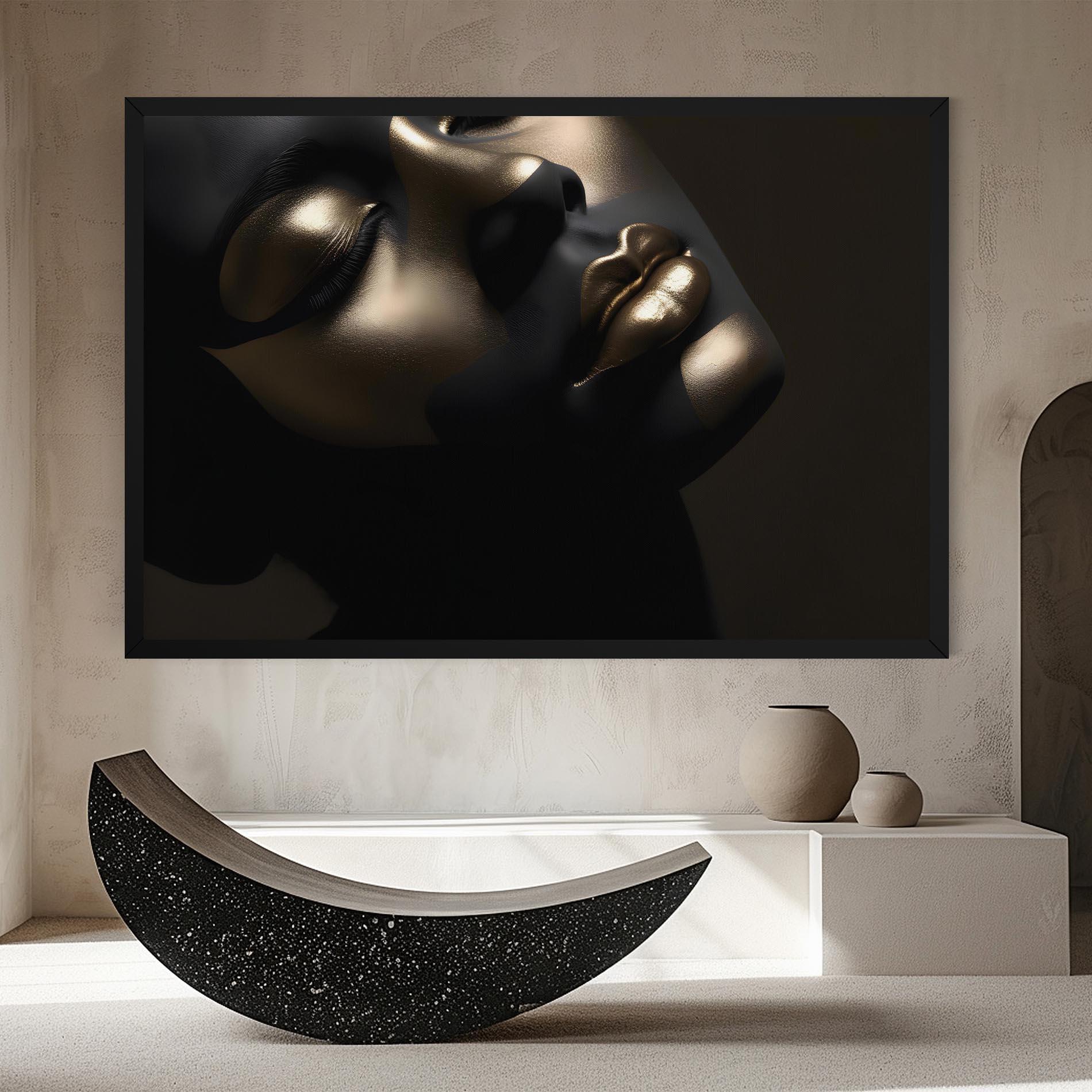 Tablou Canvas Dark Gold Face mockup 8