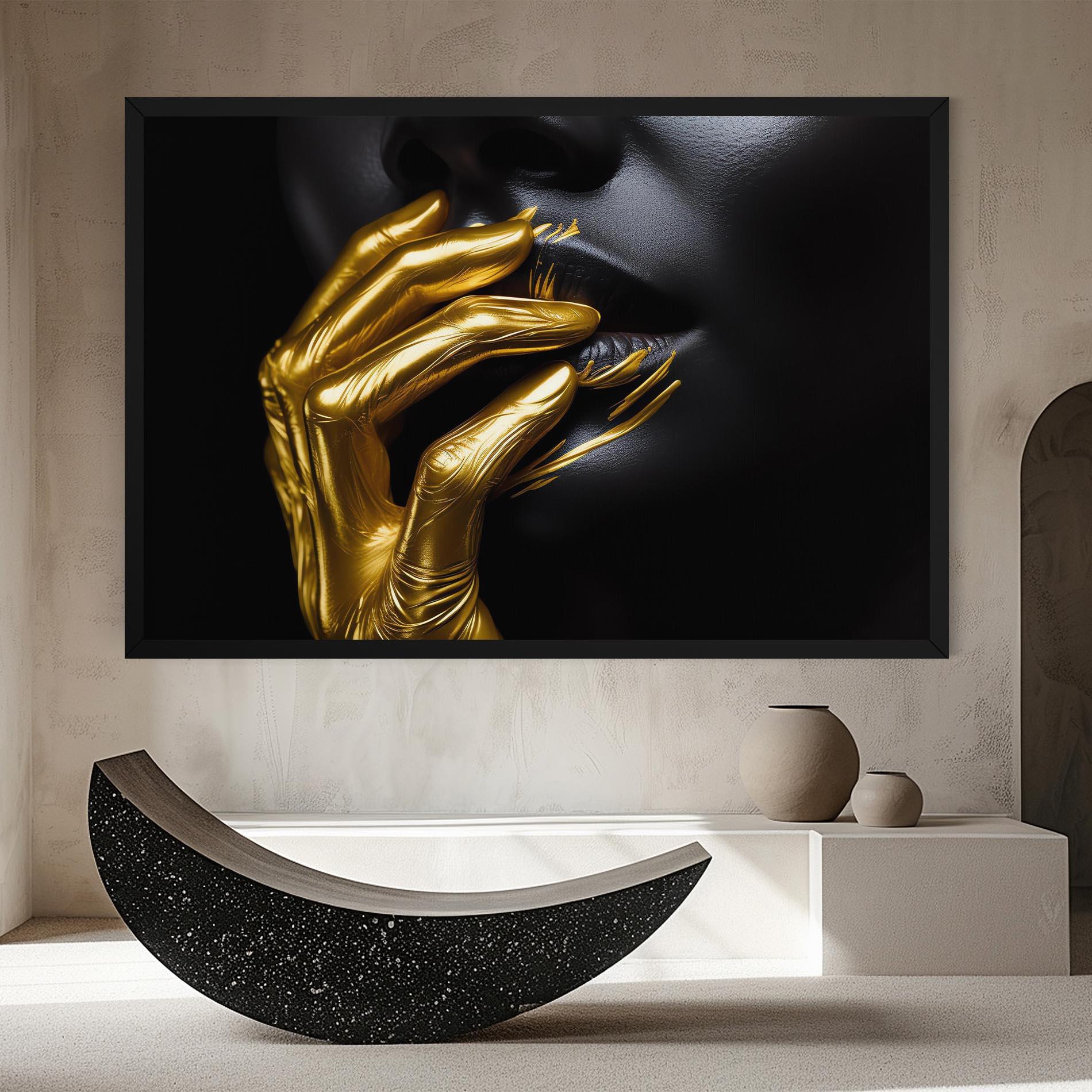 Tablou Canvas Gold Small Hand mockup 8