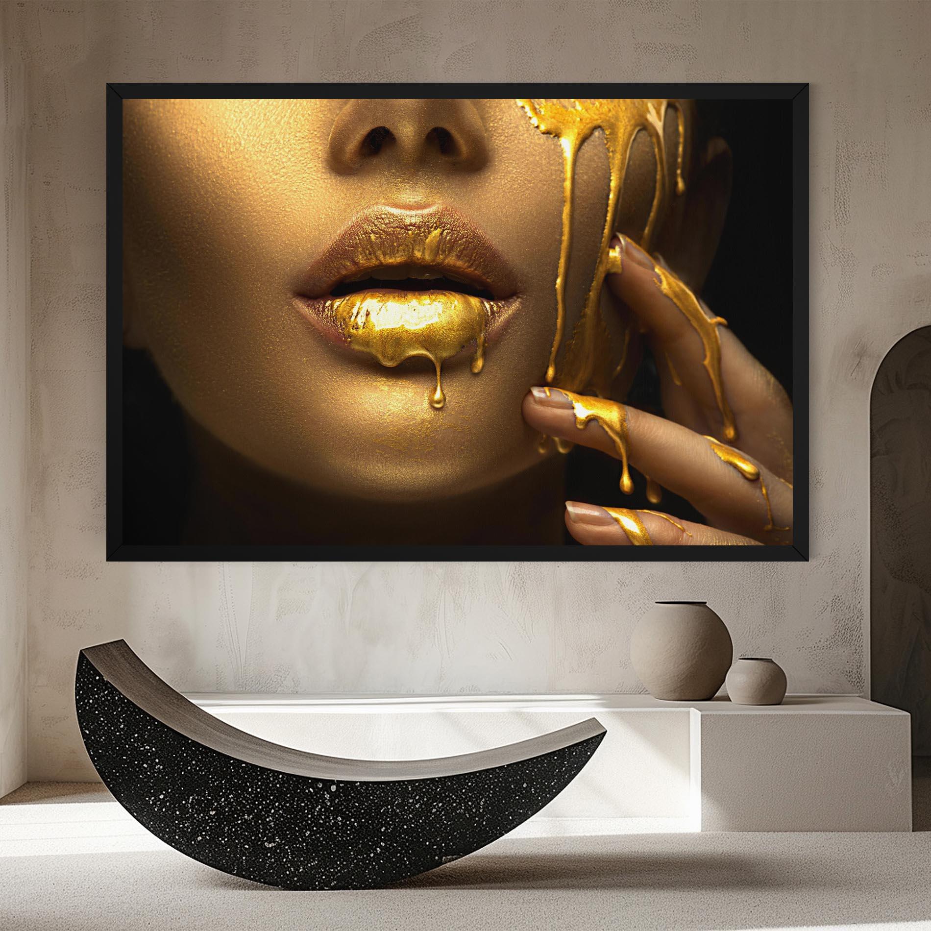 Tablou Canvas Golden Lips mockup 8